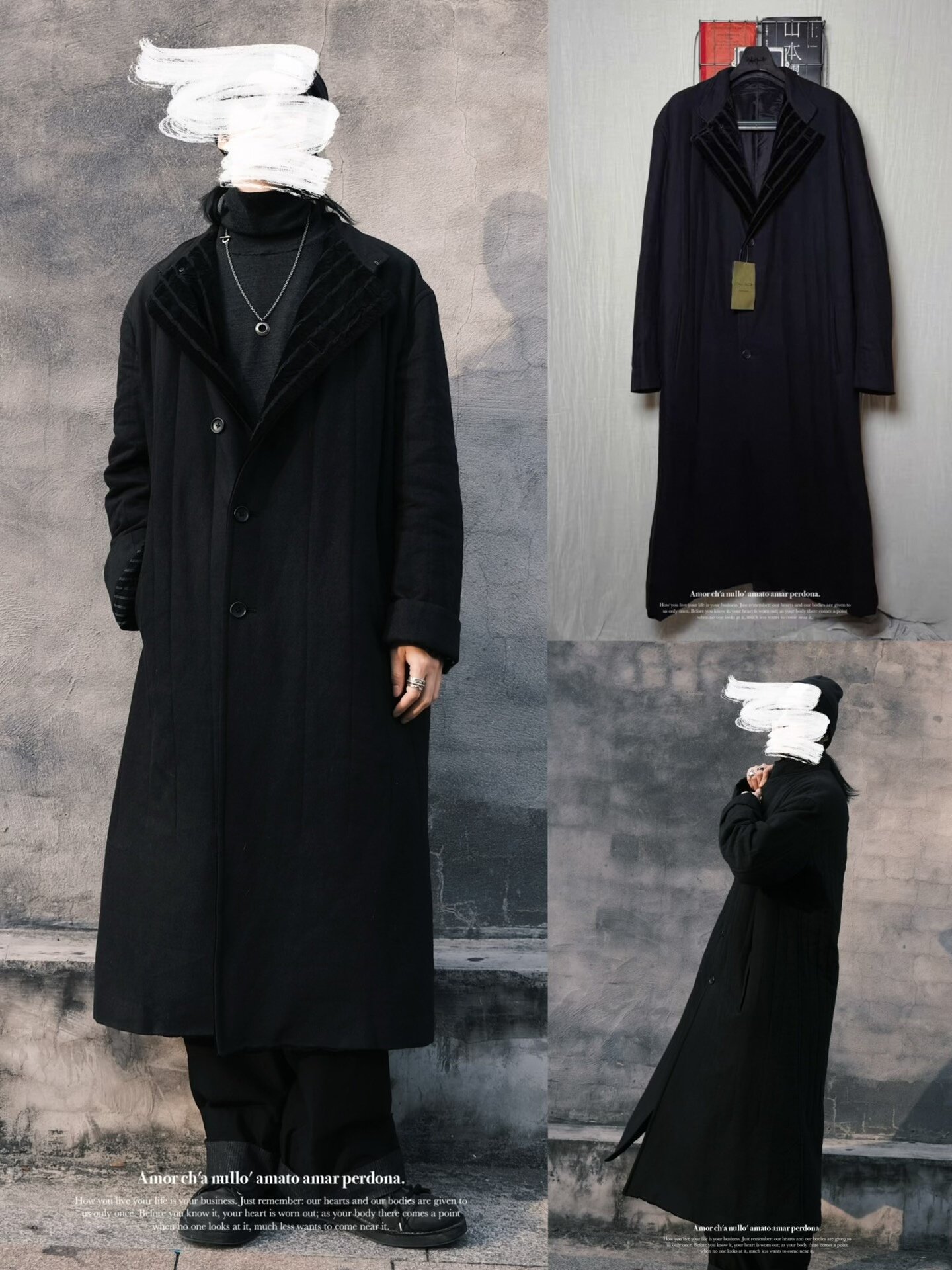 Yohji Yamamoto 23AW Velvet Collar Coat