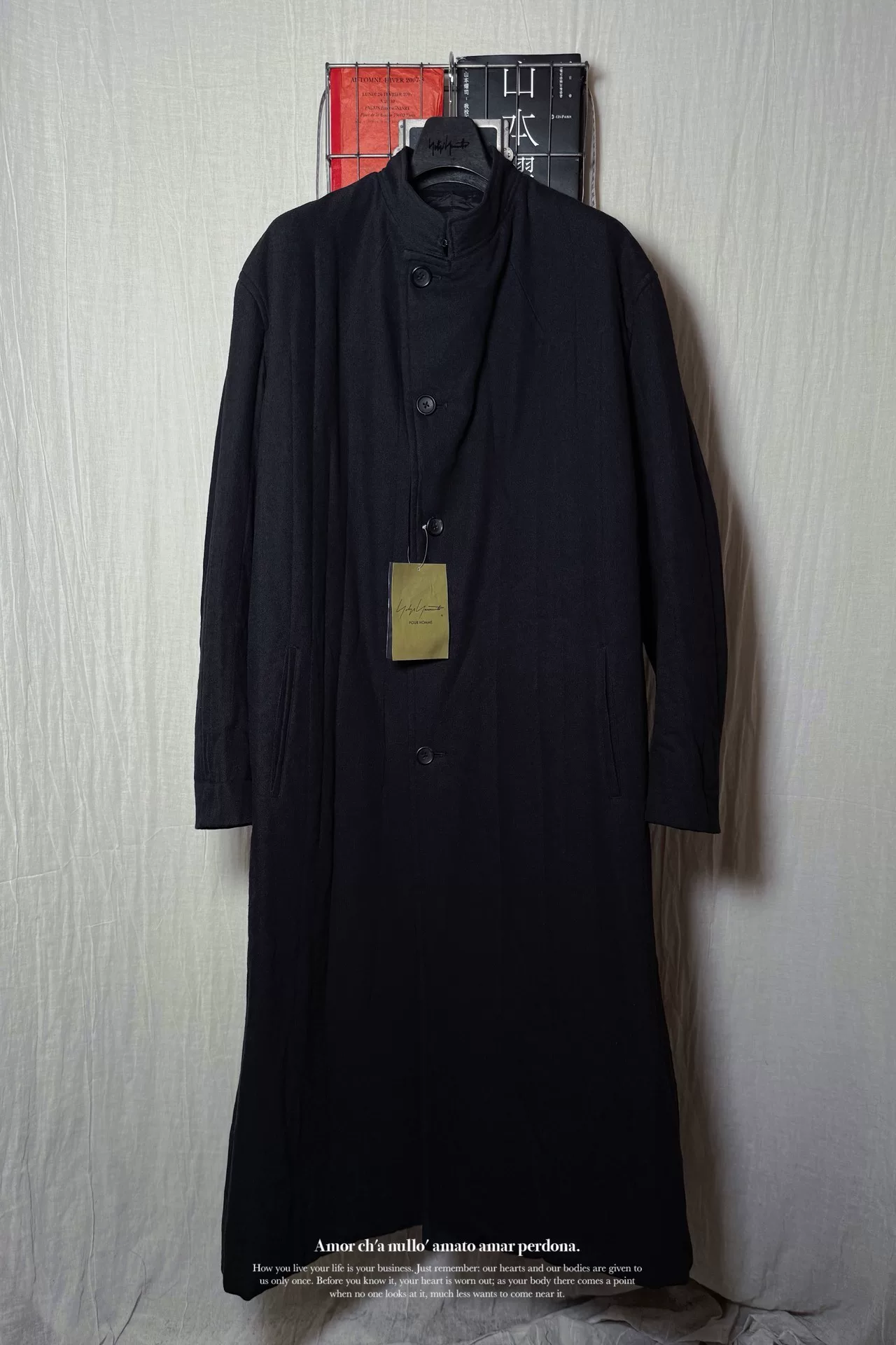 Yohji Yamamoto 23AW Velvet Collar Coat — back