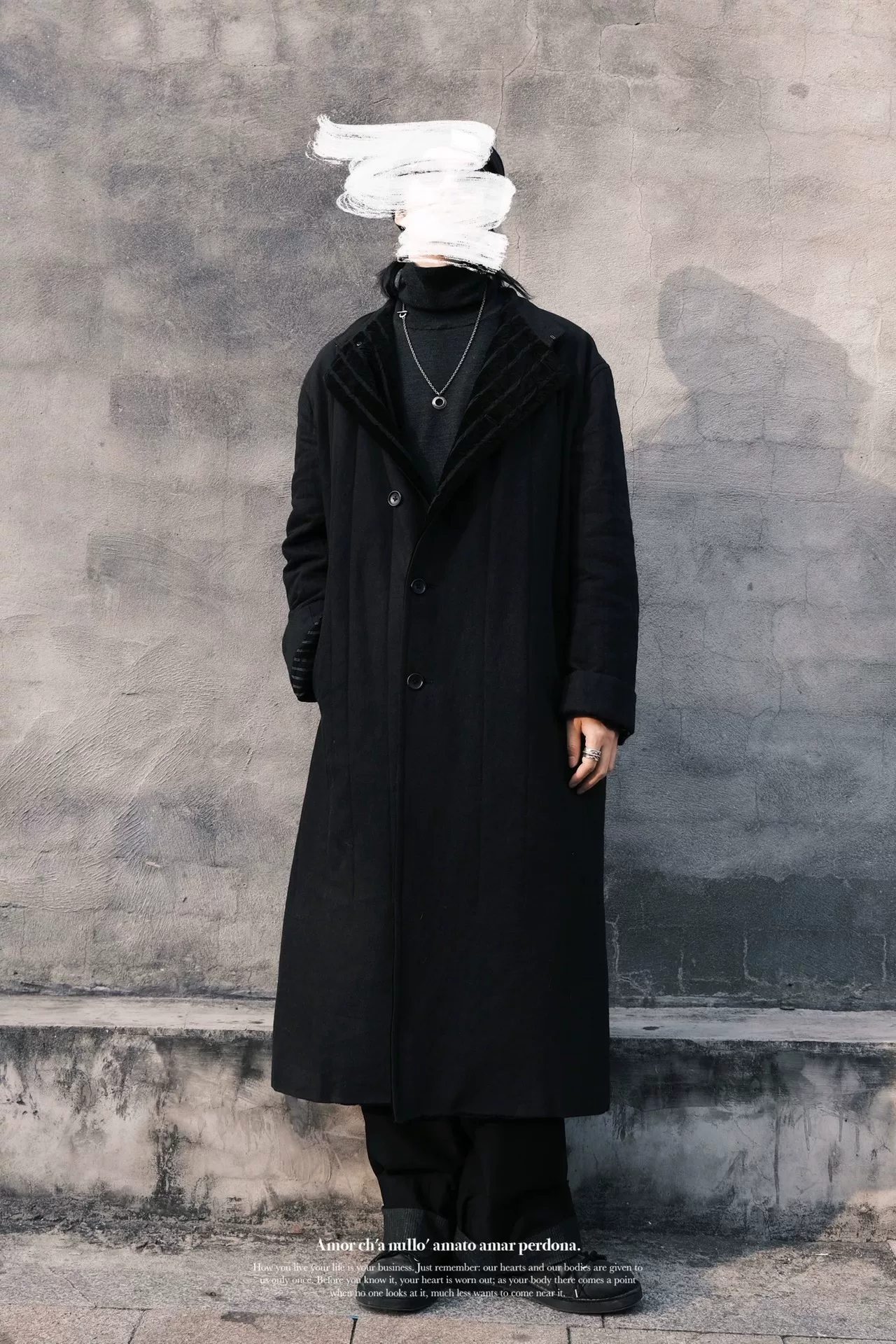 Yohji Yamamoto 23AW Velvet Collar Coat — label