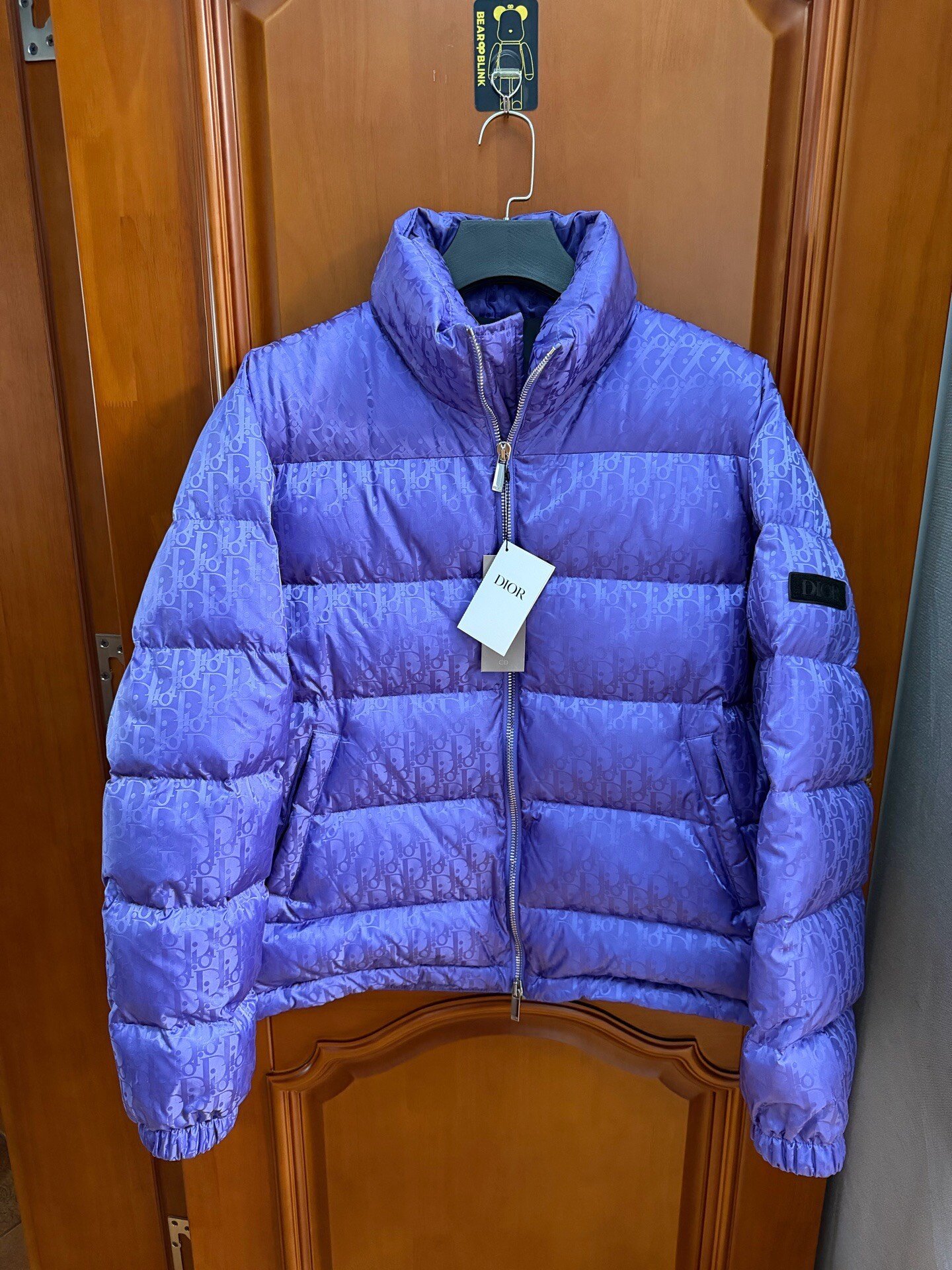 Dior Purple All-Over Logo Down Jacket
