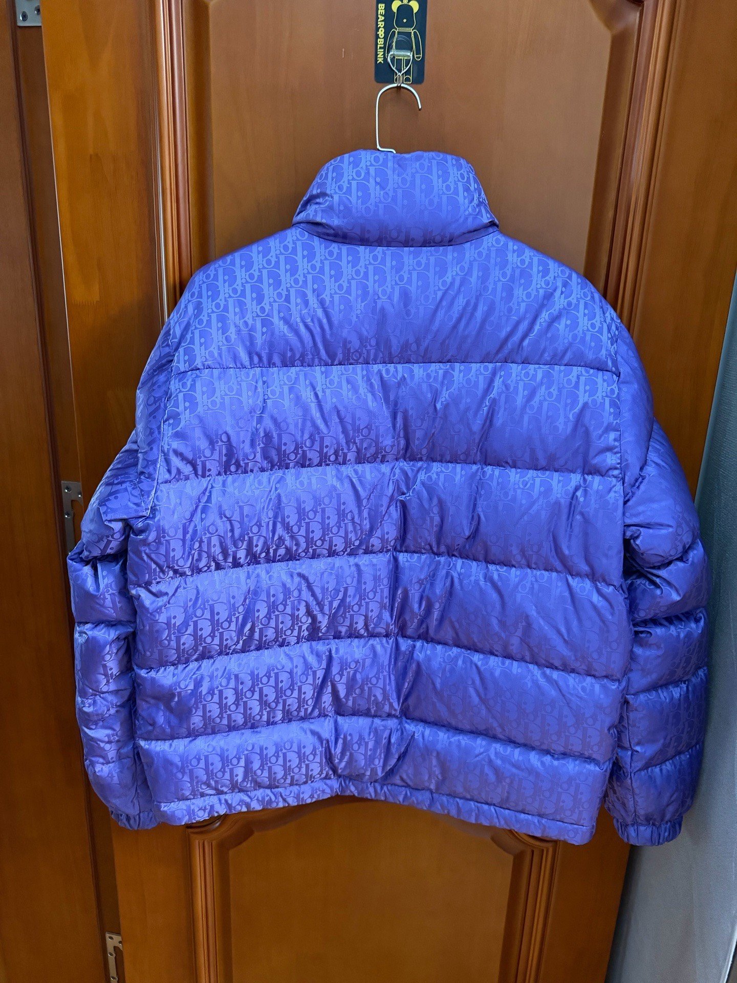 Dior Purple All-Over Logo Down Jacket — front