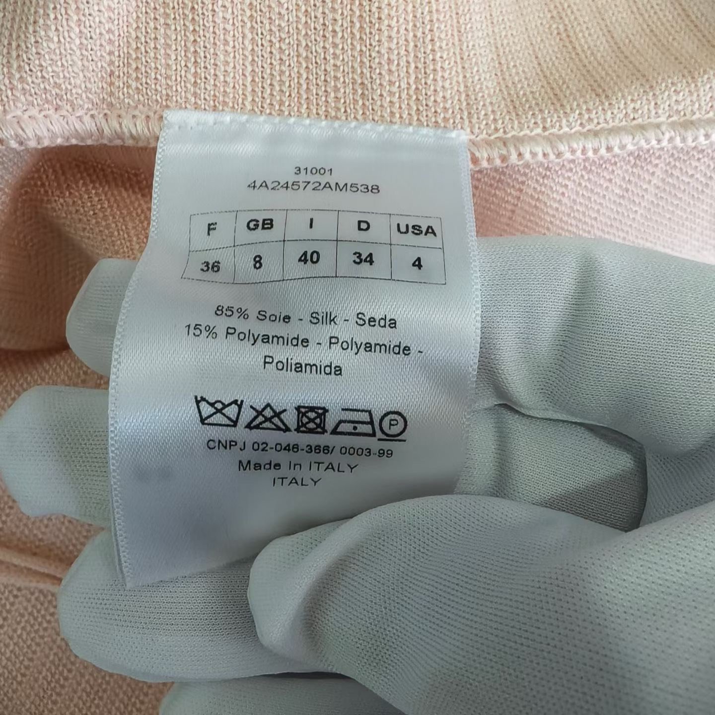 Dior Light Pink V-Neck Silk Dress — back