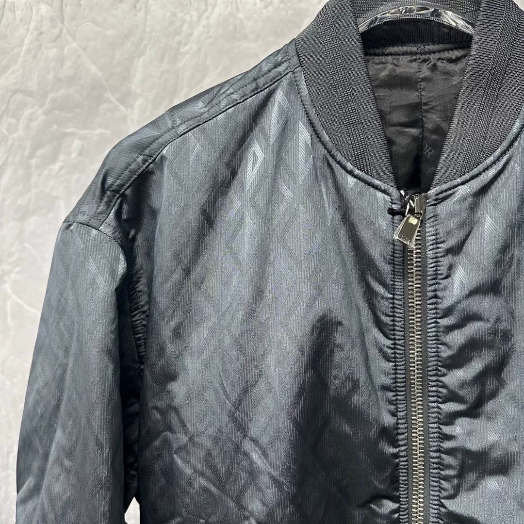 Dior Dark Diamond Quilted Flight Jacket — detail