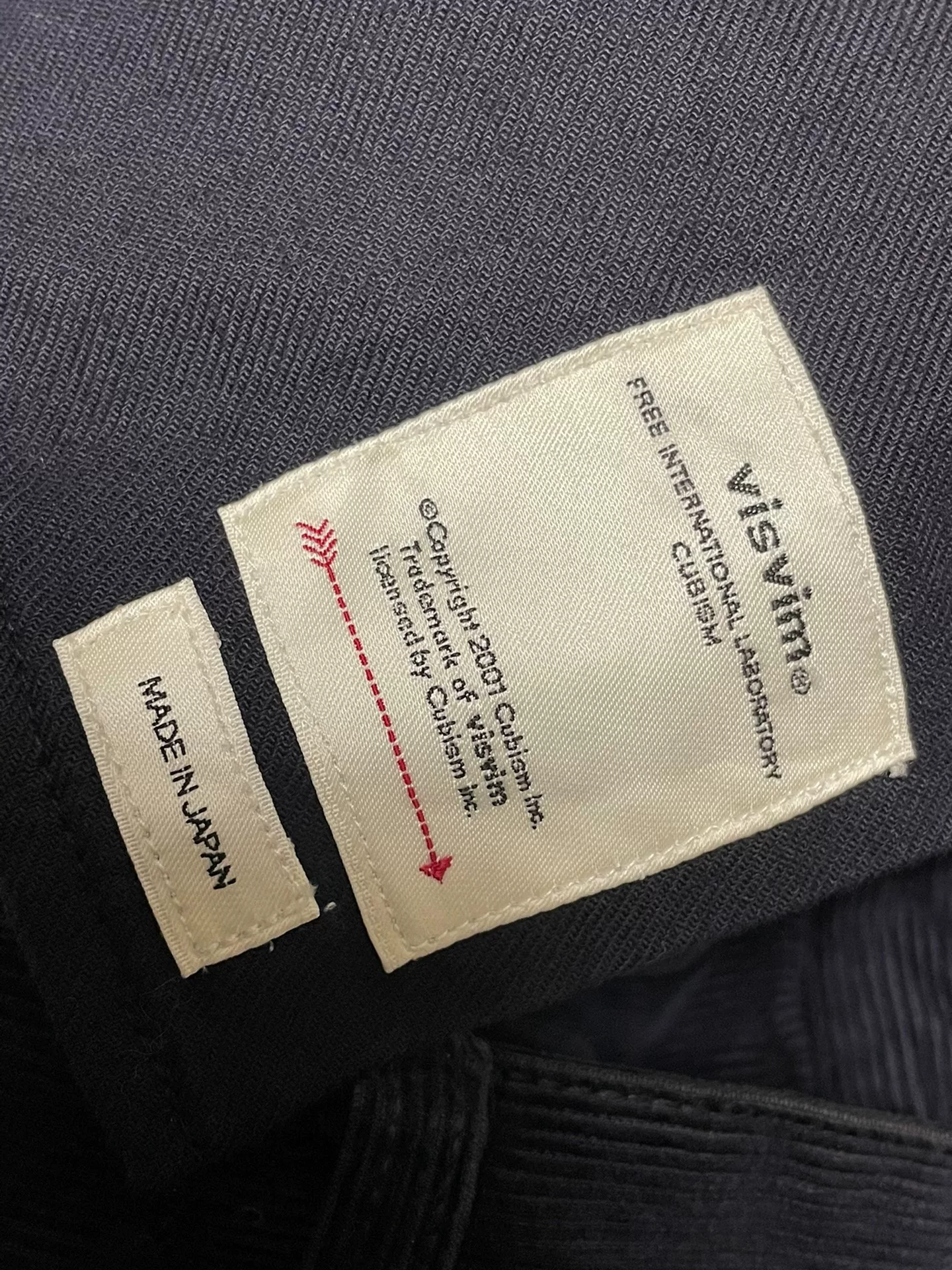 Visvim Fluxus 10 Cords Crash Corduroy Cropped Pants — label