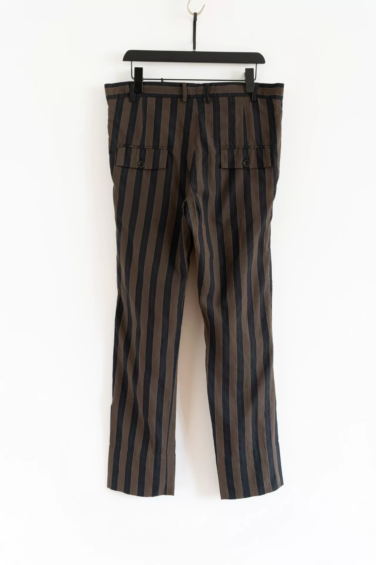 Geoffrey B.Small Silk Wool Striped Pants — front