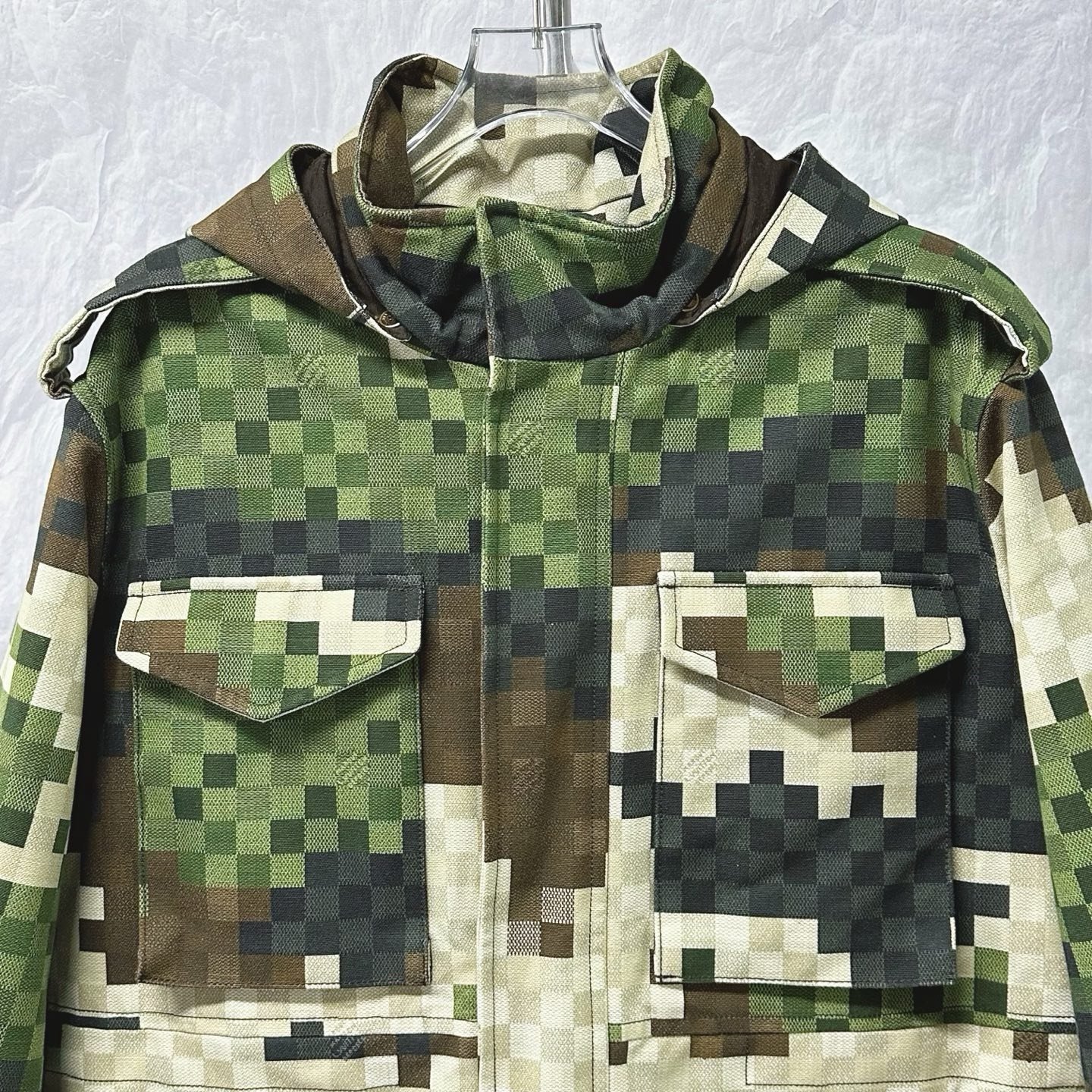 Louis Vuitton SS24 Pharrell Camo Hooded Jacket — front