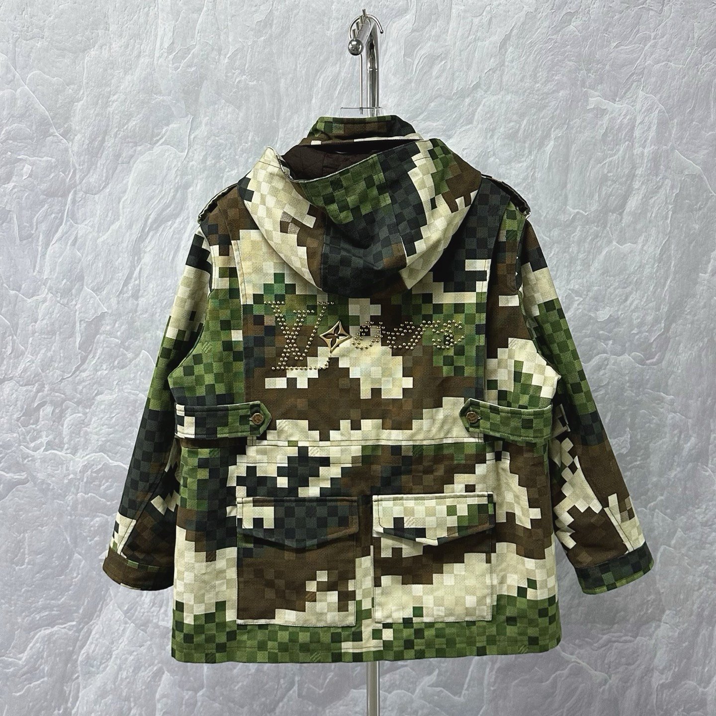 Louis Vuitton SS24 Pharrell Camo Hooded Jacket — back