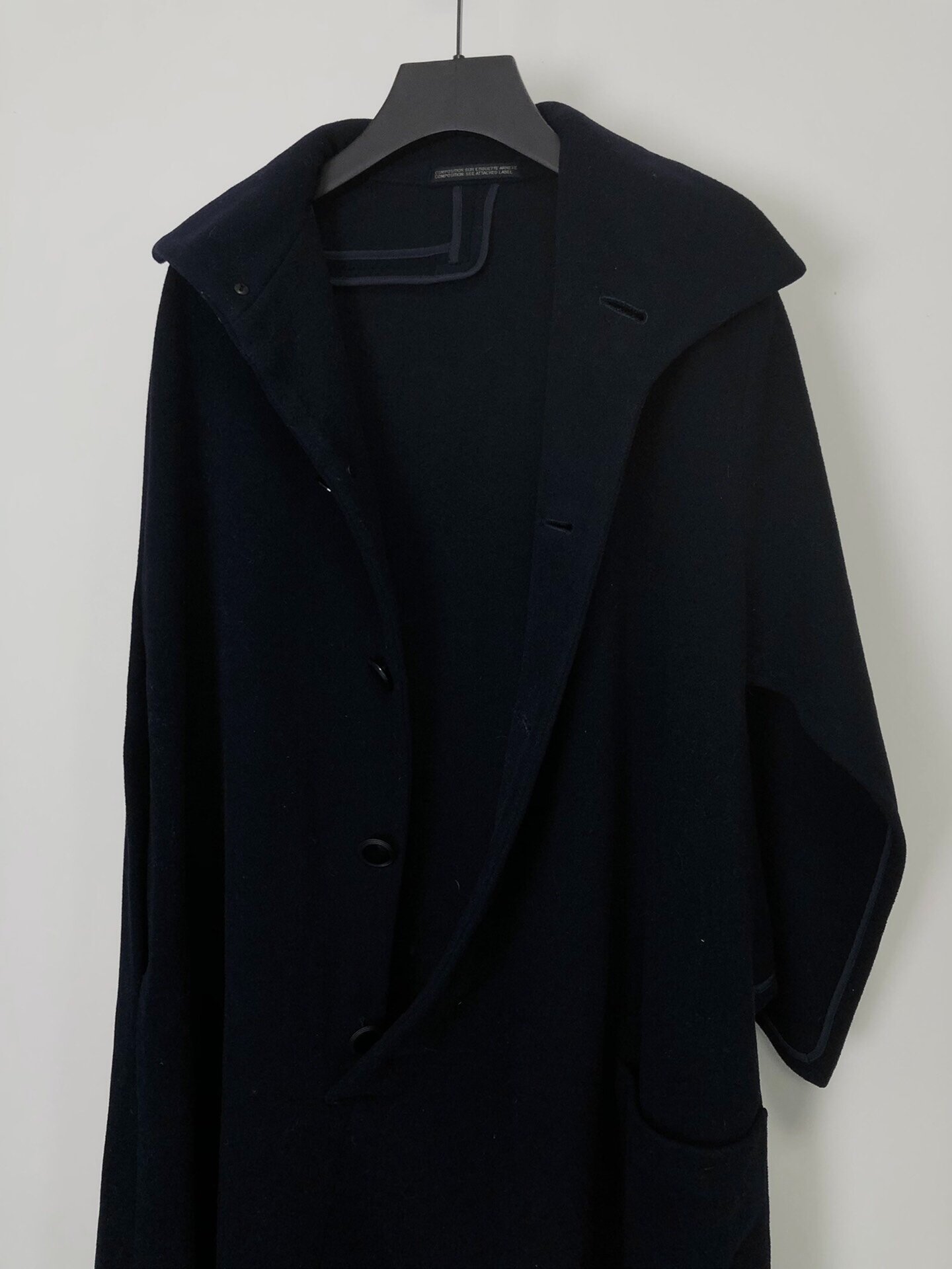 Yohji Yamamoto 1980s Marumoji Deformed Coat — label