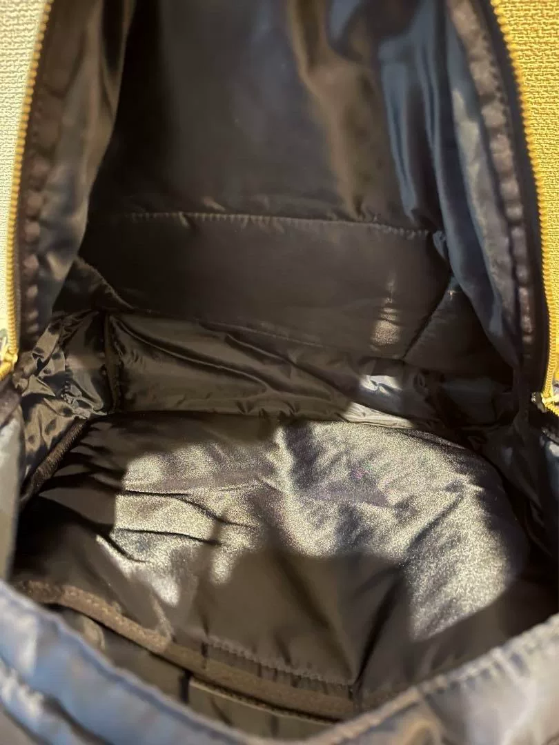 Porter x END. Dark Blue Paisley Backpack — label