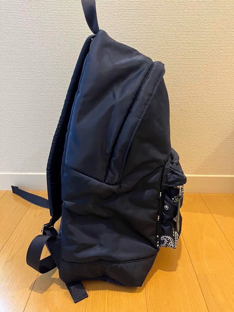 Porter x END. Dark Blue Paisley Backpack — back