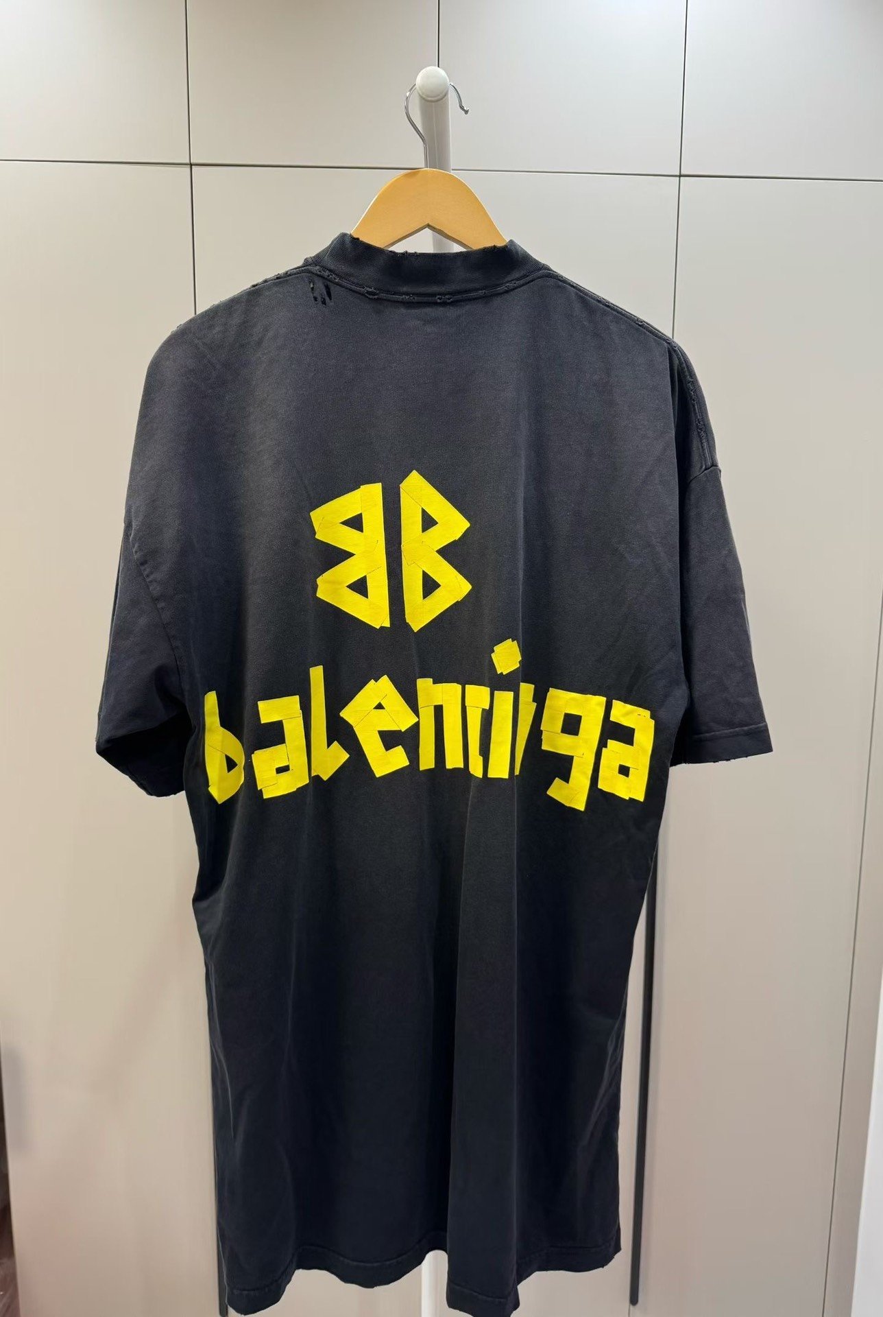 Balenciaga Tape Letter Short Sleeve Tee — front