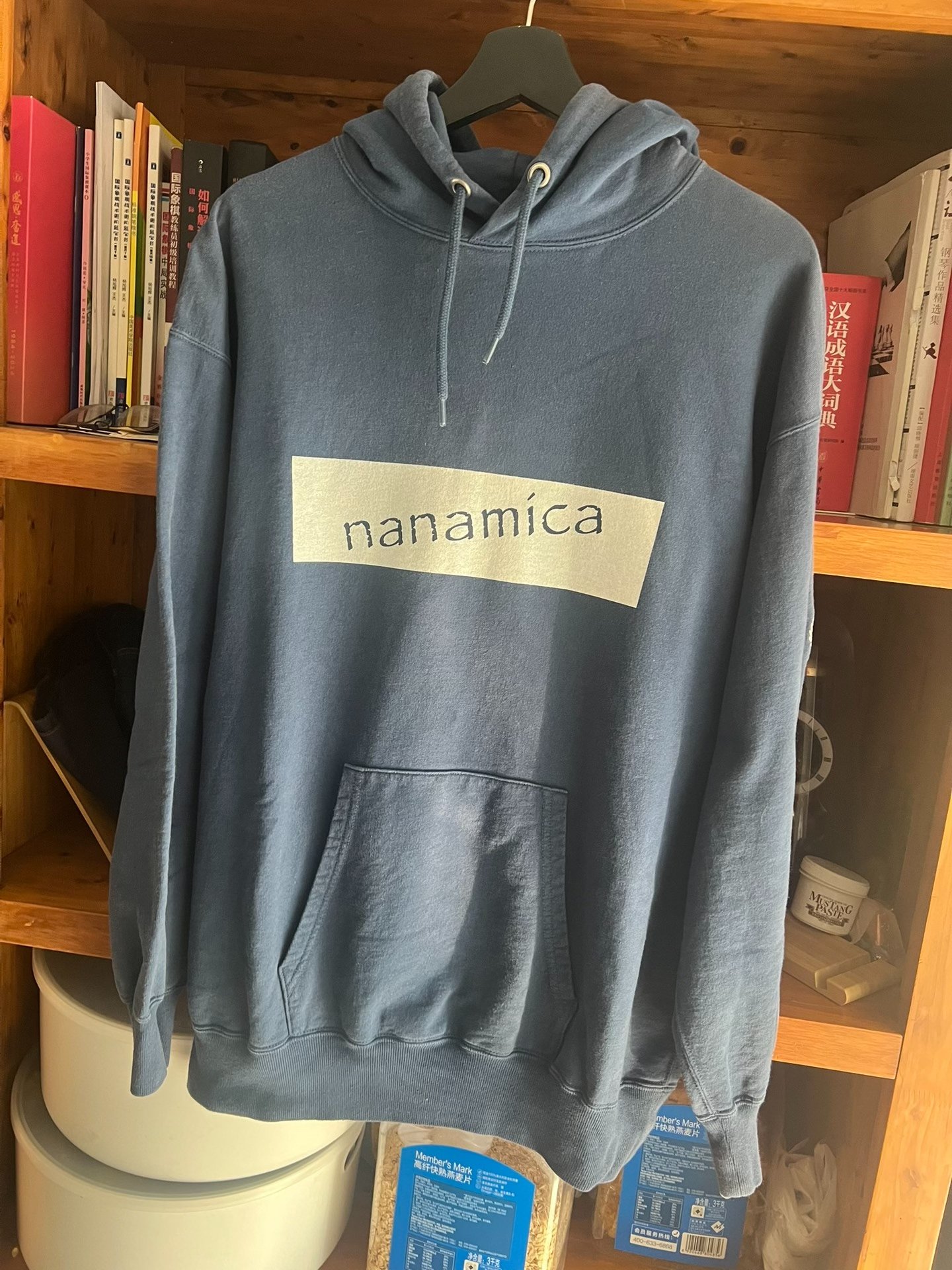 nanamica Indigo Dye Cotton Hoodie — detail