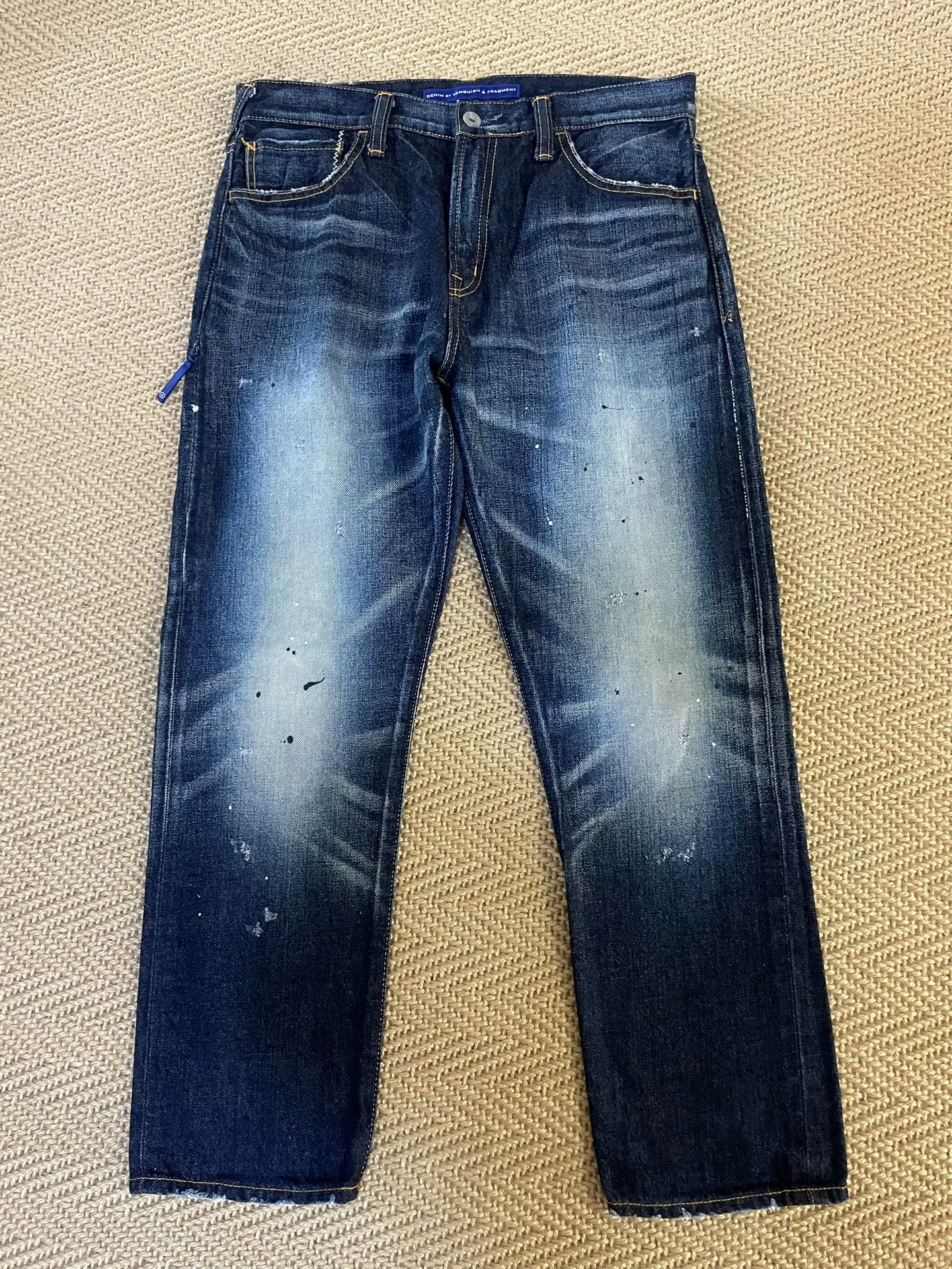 Vanquish Fragment Washed Splatter Lightning Crop Jeans