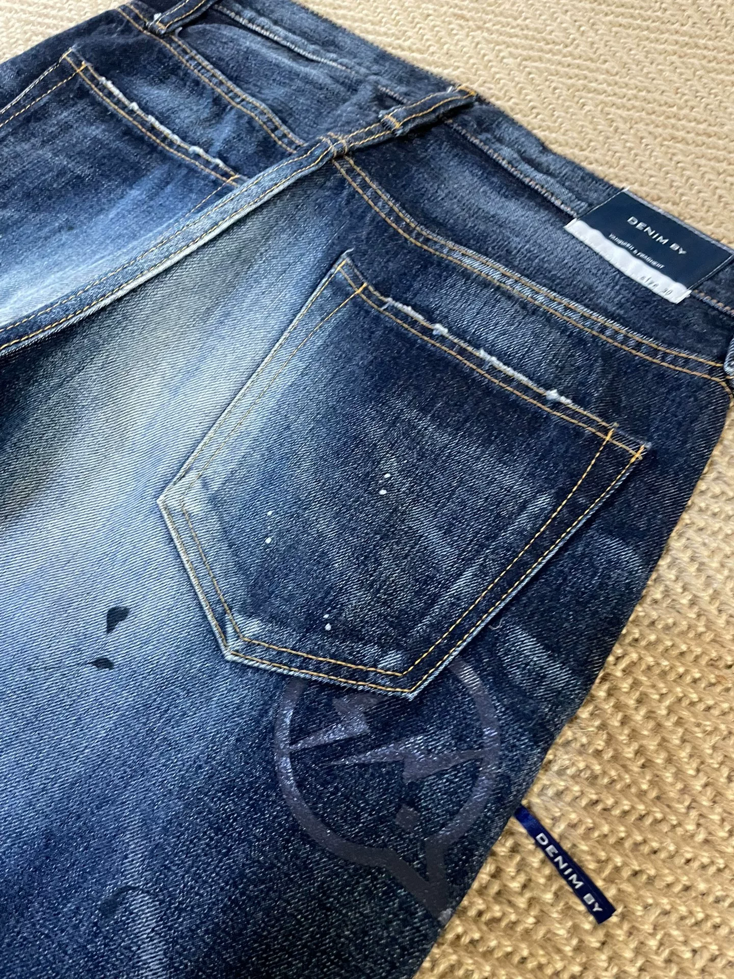 Vanquish Fragment Washed Splatter Lightning Crop Jeans — back