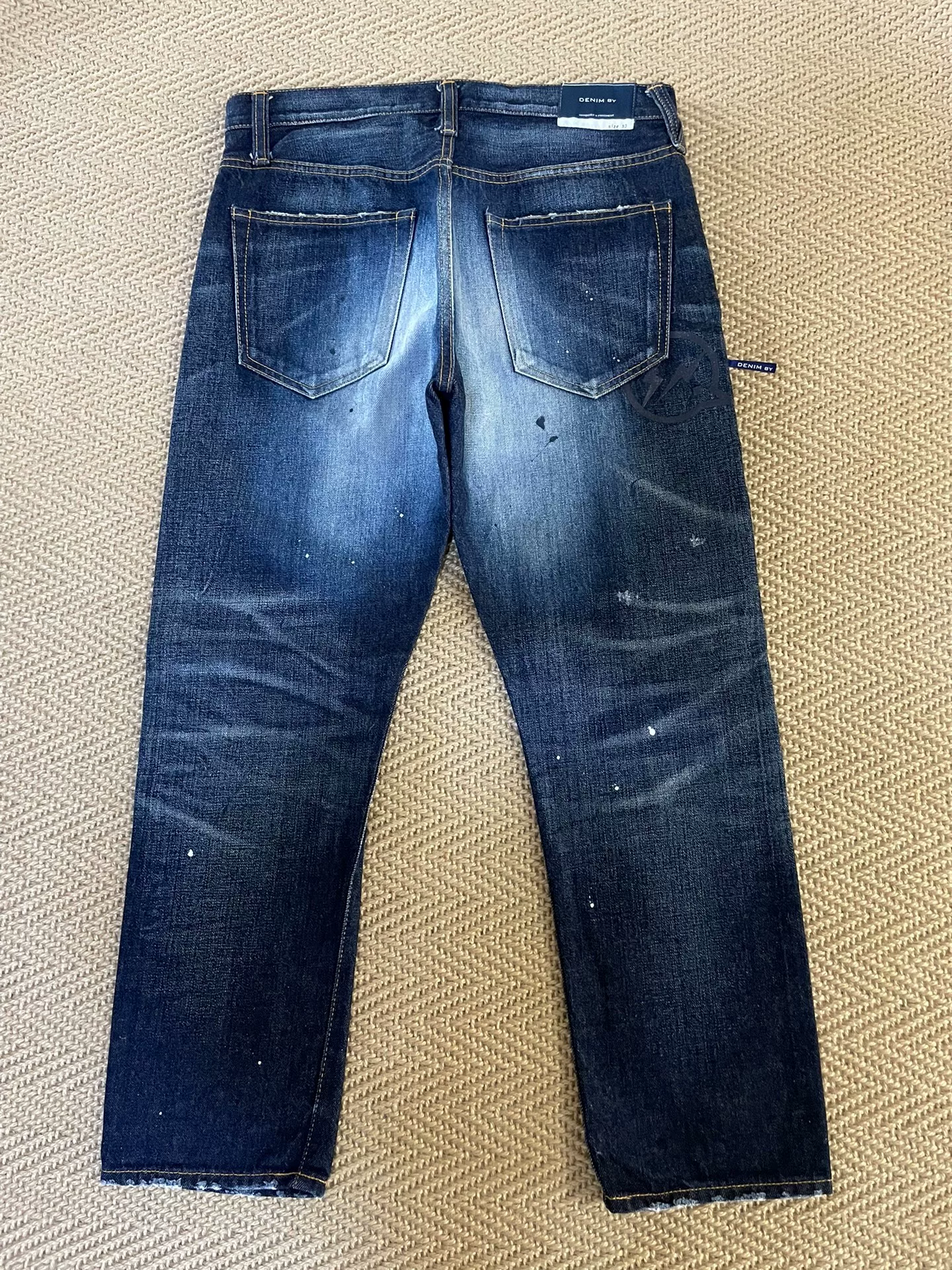 Vanquish Fragment Washed Splatter Lightning Crop Jeans — front