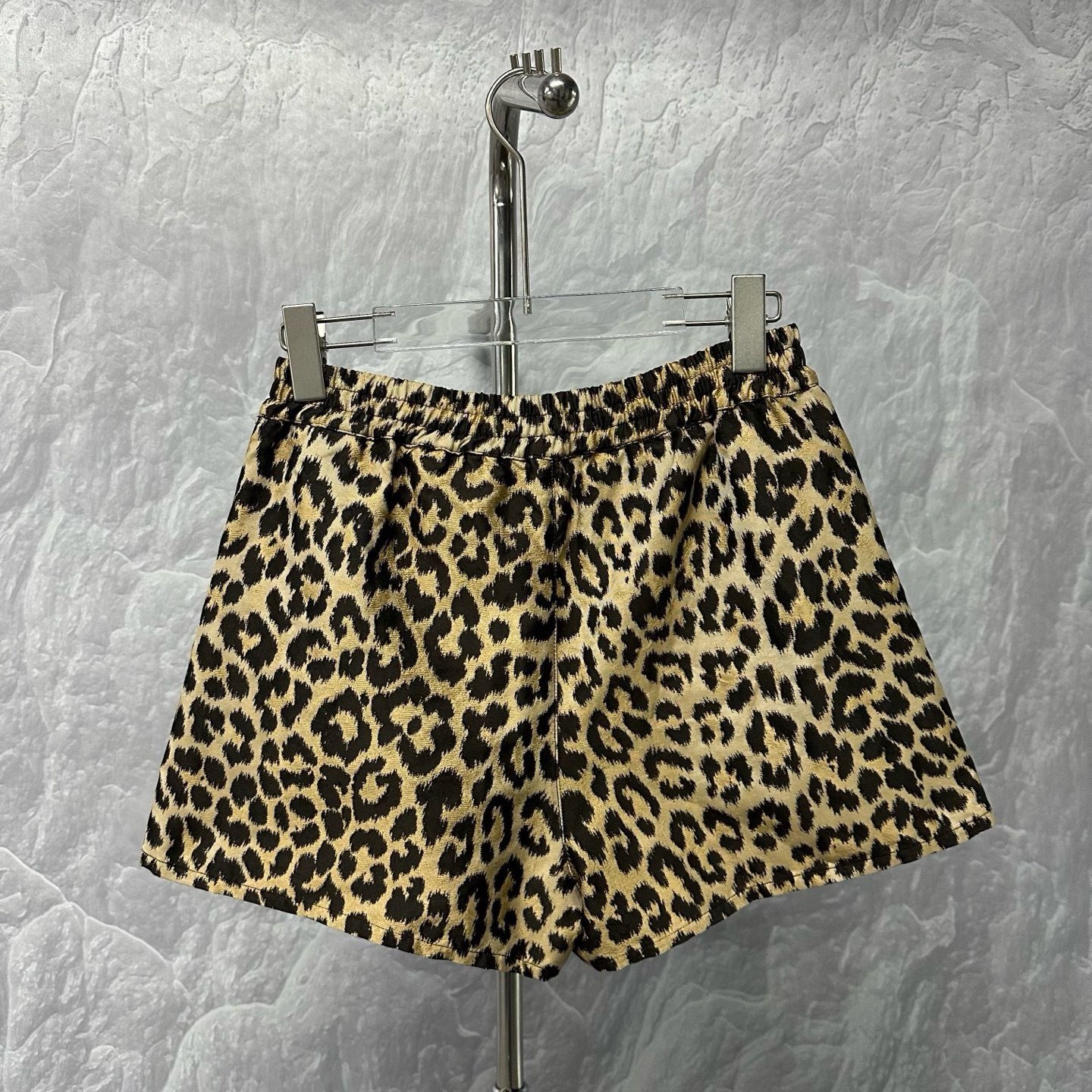 Dior Leopard Print Side Logo Zip Shorts — label