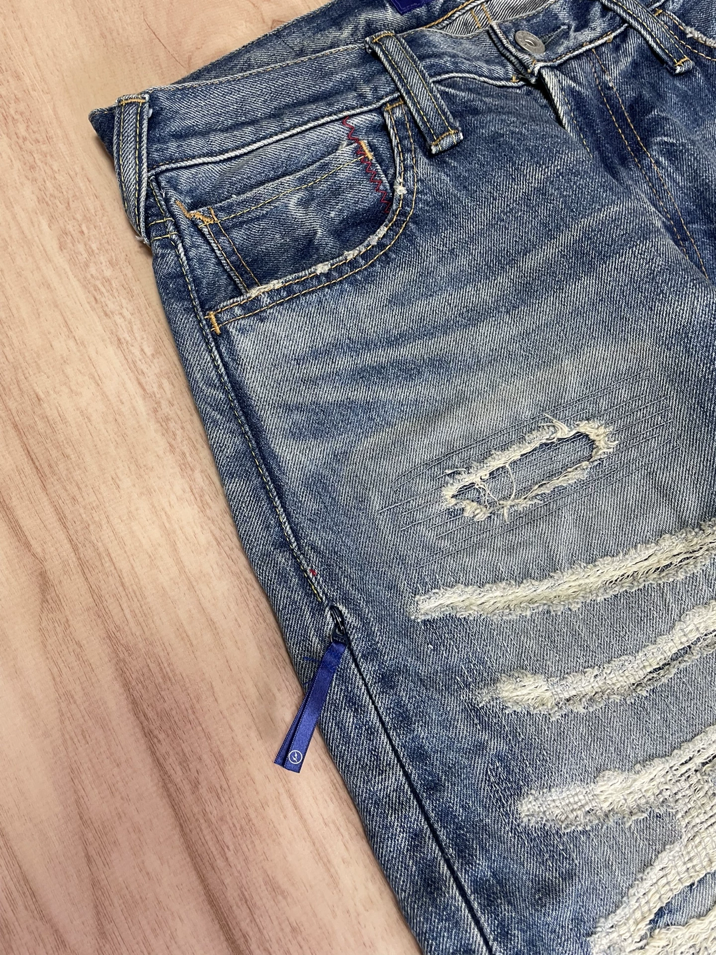 Vanquish Fragment Distressed Denim Jeans — back