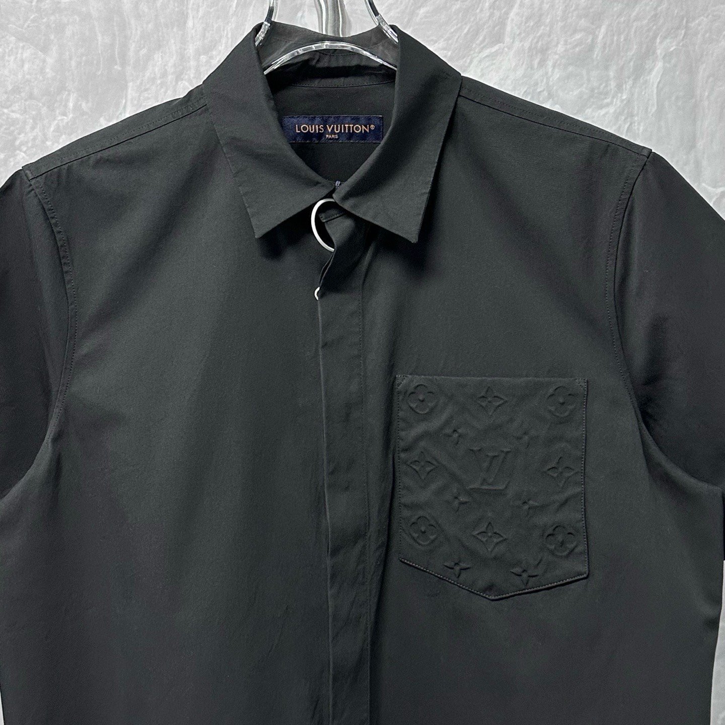Louis Vuitton FW26 Embossed Pocket Short-Sleeve Shirt — front