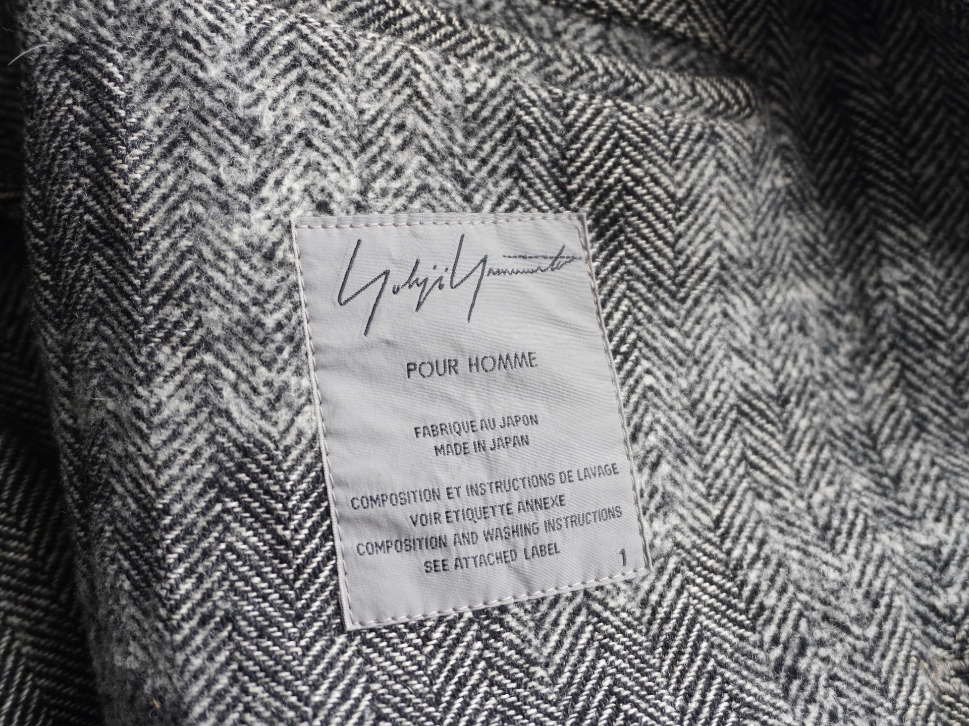 Yohji Yamamoto 2011AW Herringbone Jacket — back