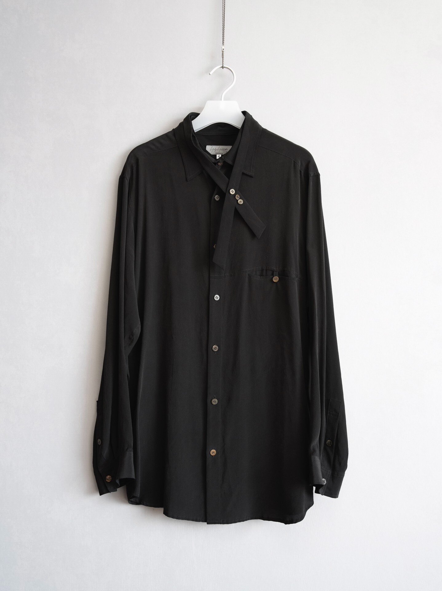 Yohji Yamamoto 24AW Double Collar Silk Shirt