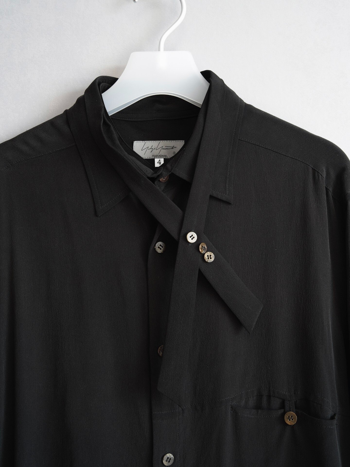 Yohji Yamamoto 24AW Double Collar Silk Shirt — front