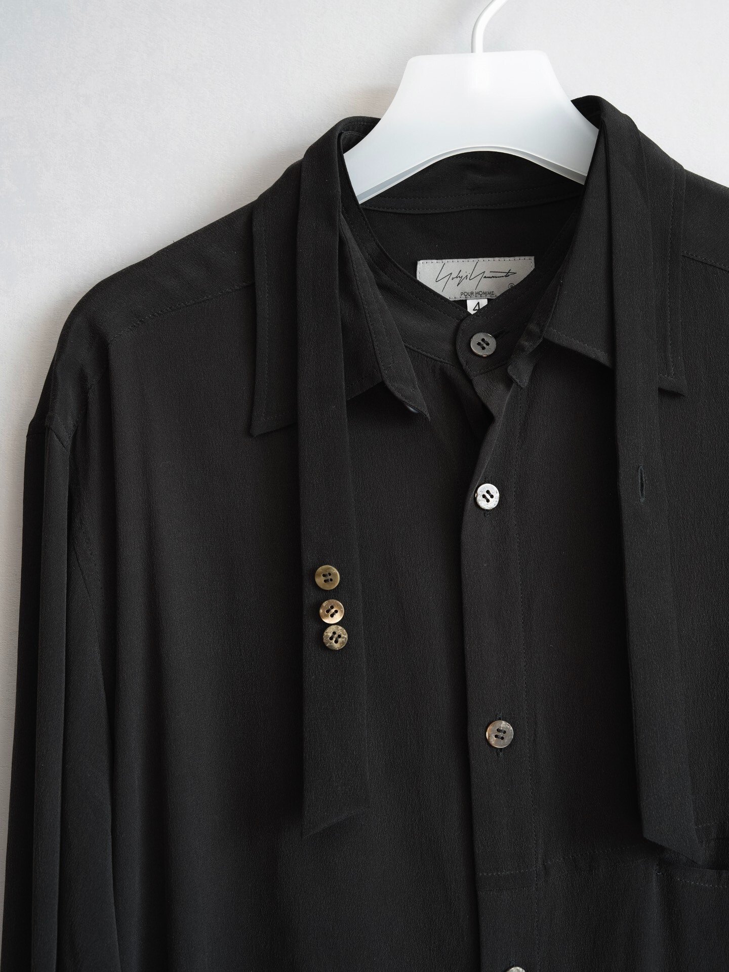 Yohji Yamamoto 24AW Double Collar Silk Shirt — back