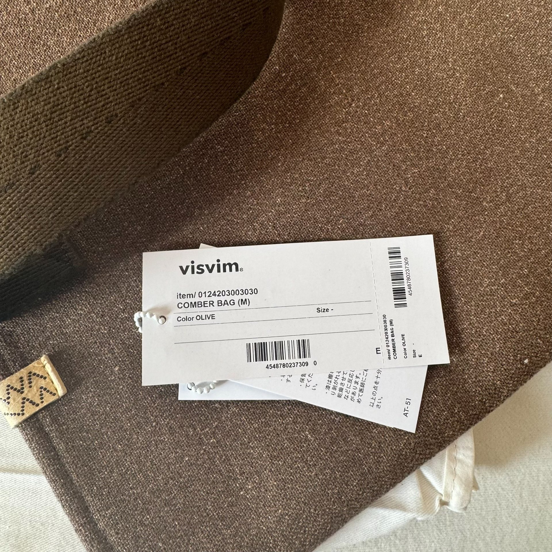 VISVIM 24aw COMBER BAG (M) — label