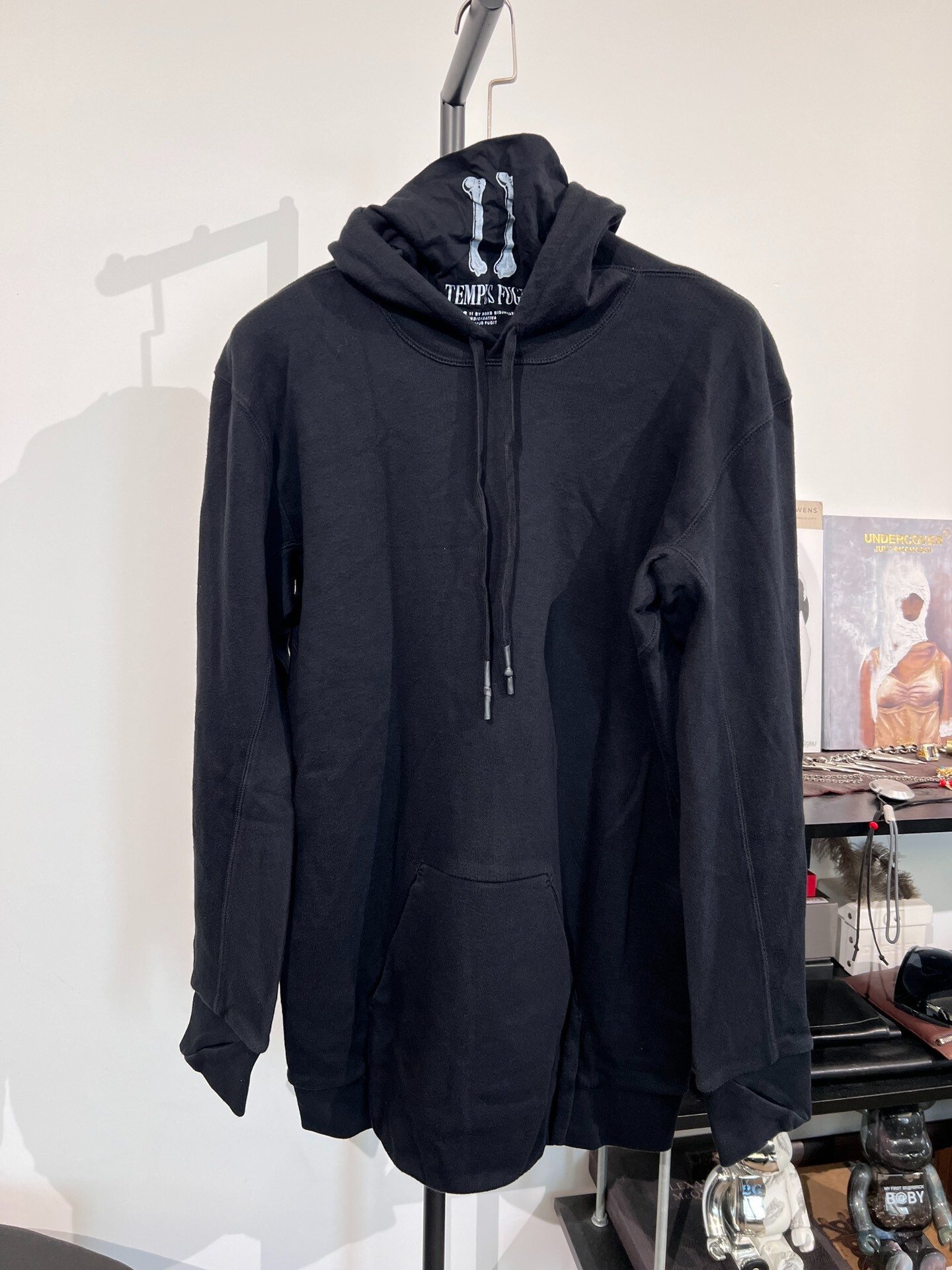 BBS Waffle Skull Print Black Hoodie — front