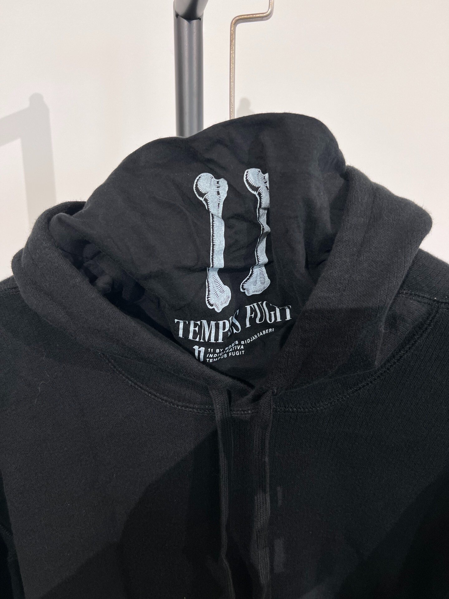 BBS Waffle Skull Print Black Hoodie — detail