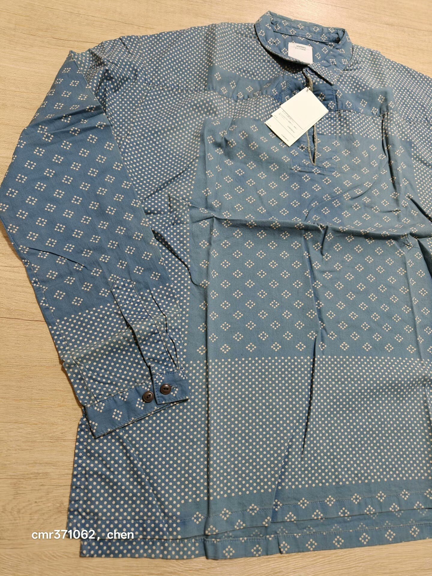 visvim 14ss kerchief dots tunic shirt — front