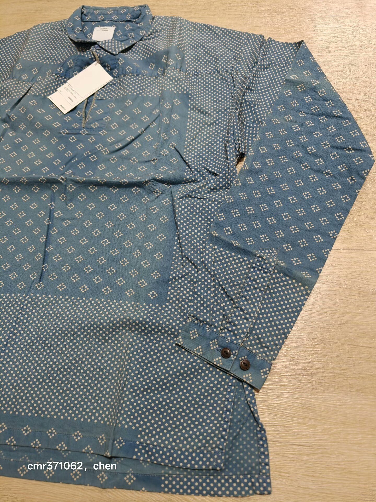 visvim 14ss kerchief dots tunic shirt — detail