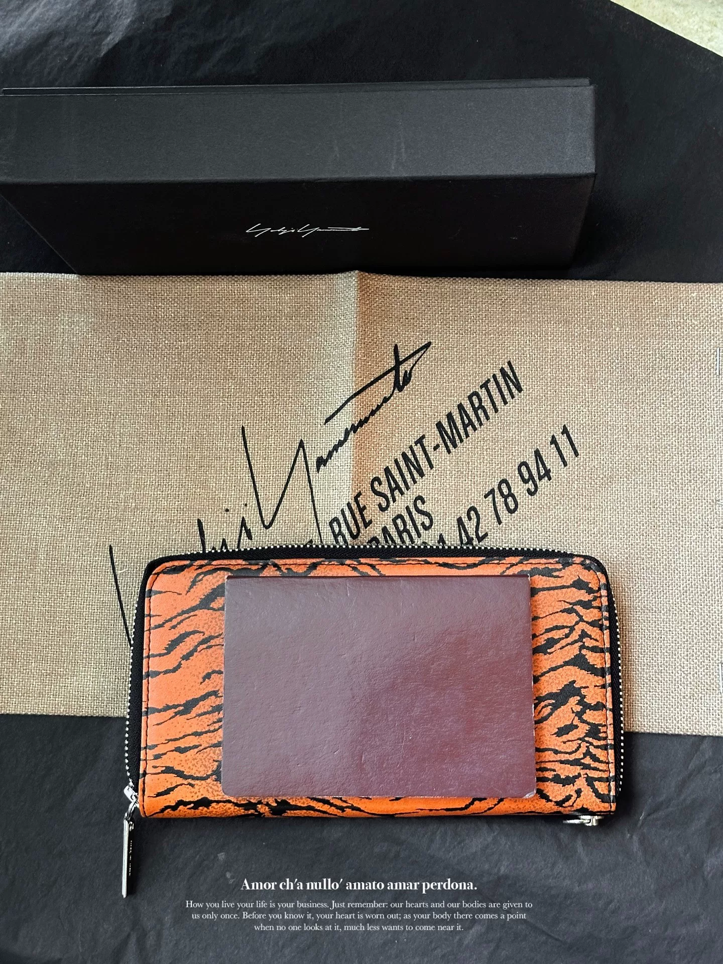 Yohji Yamamoto Tiger-Patterned Leather Wallet — back