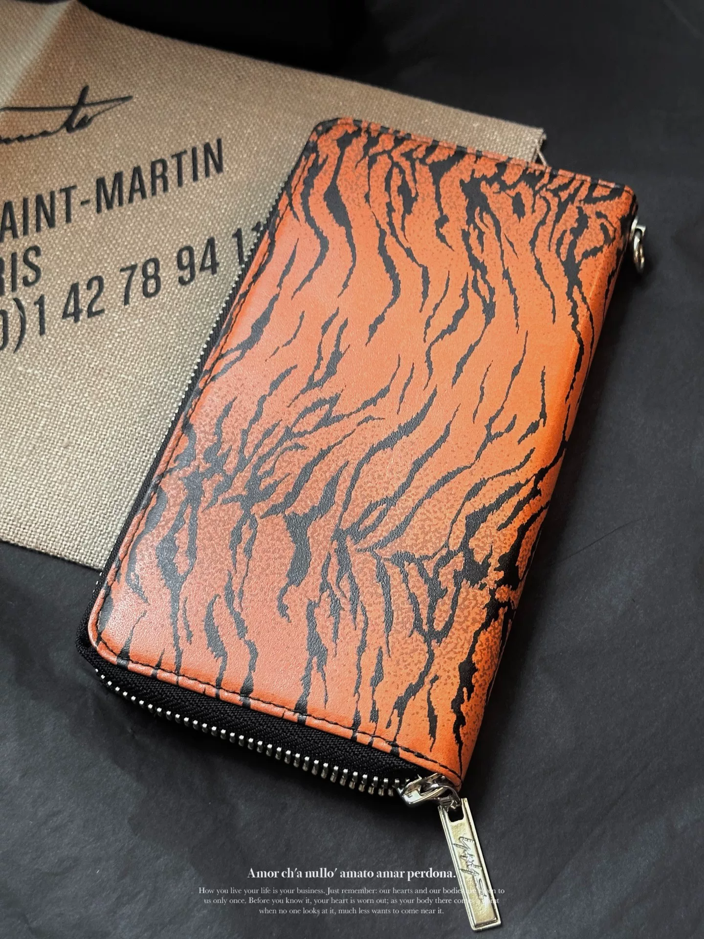 Yohji Yamamoto Tiger-Patterned Leather Wallet