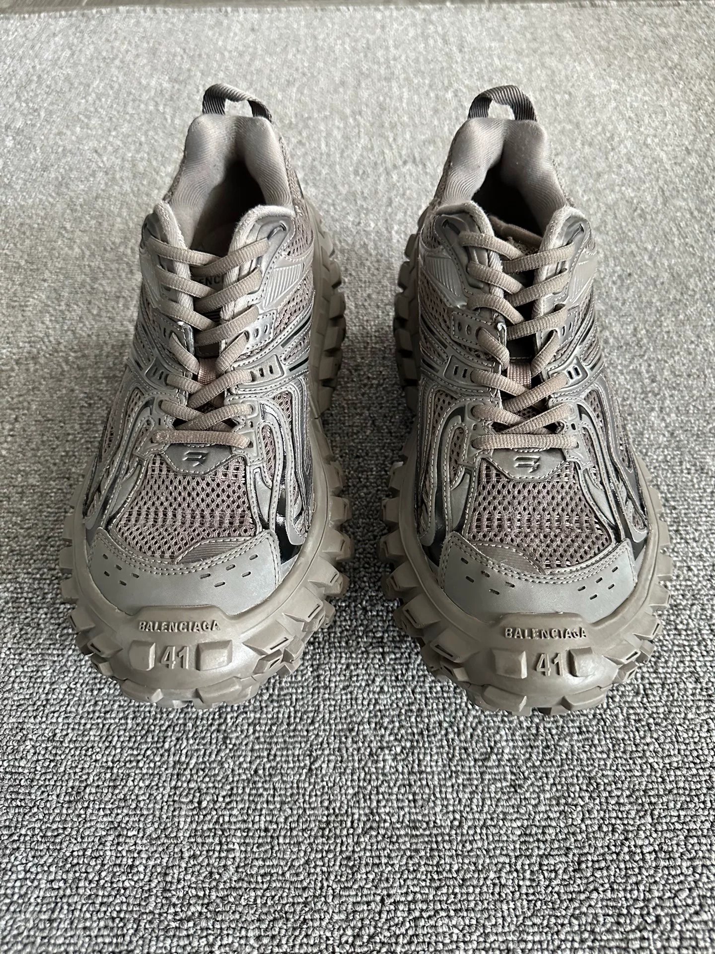 Balenciaga Gray Oversized Sole Running Shoes