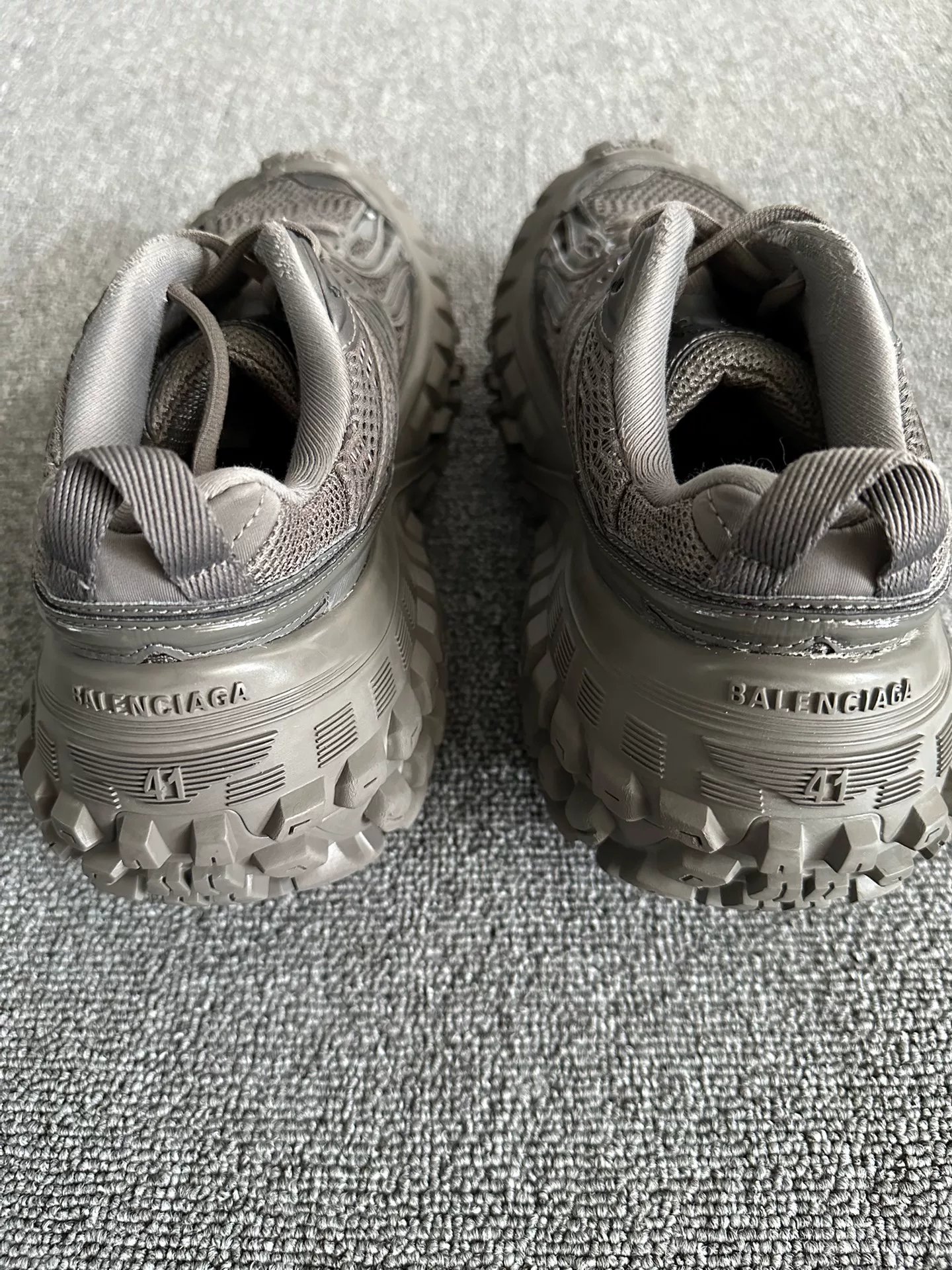 Balenciaga Gray Oversized Sole Running Shoes — label