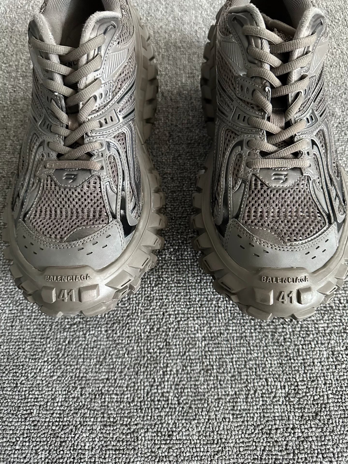 Balenciaga Gray Oversized Sole Running Shoes — detail