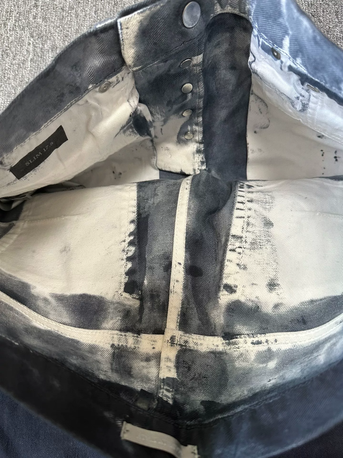 Dior Homme Paint Splatter Jeans — label