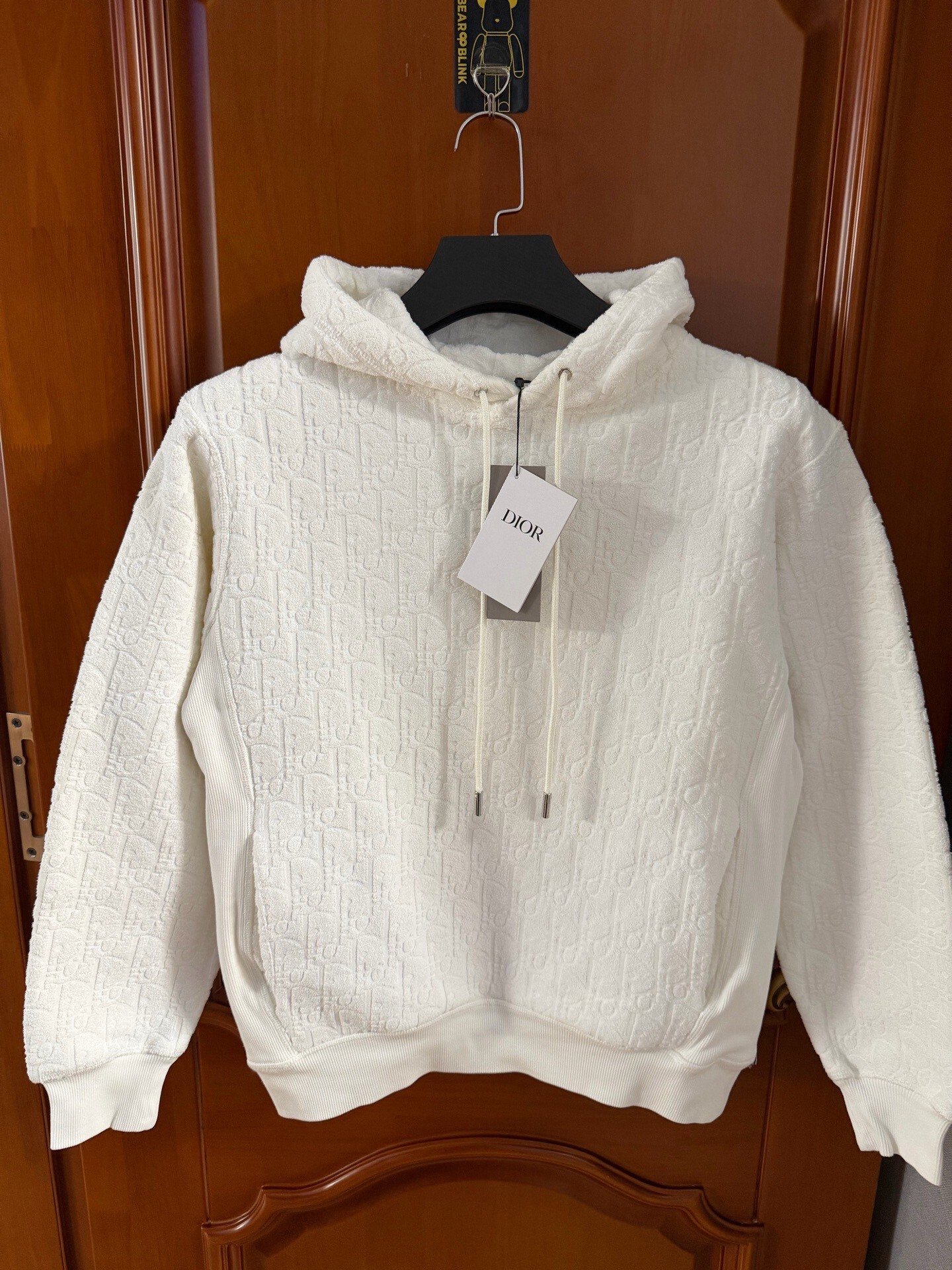 Dior White All-Over Print Terry Hoodie
