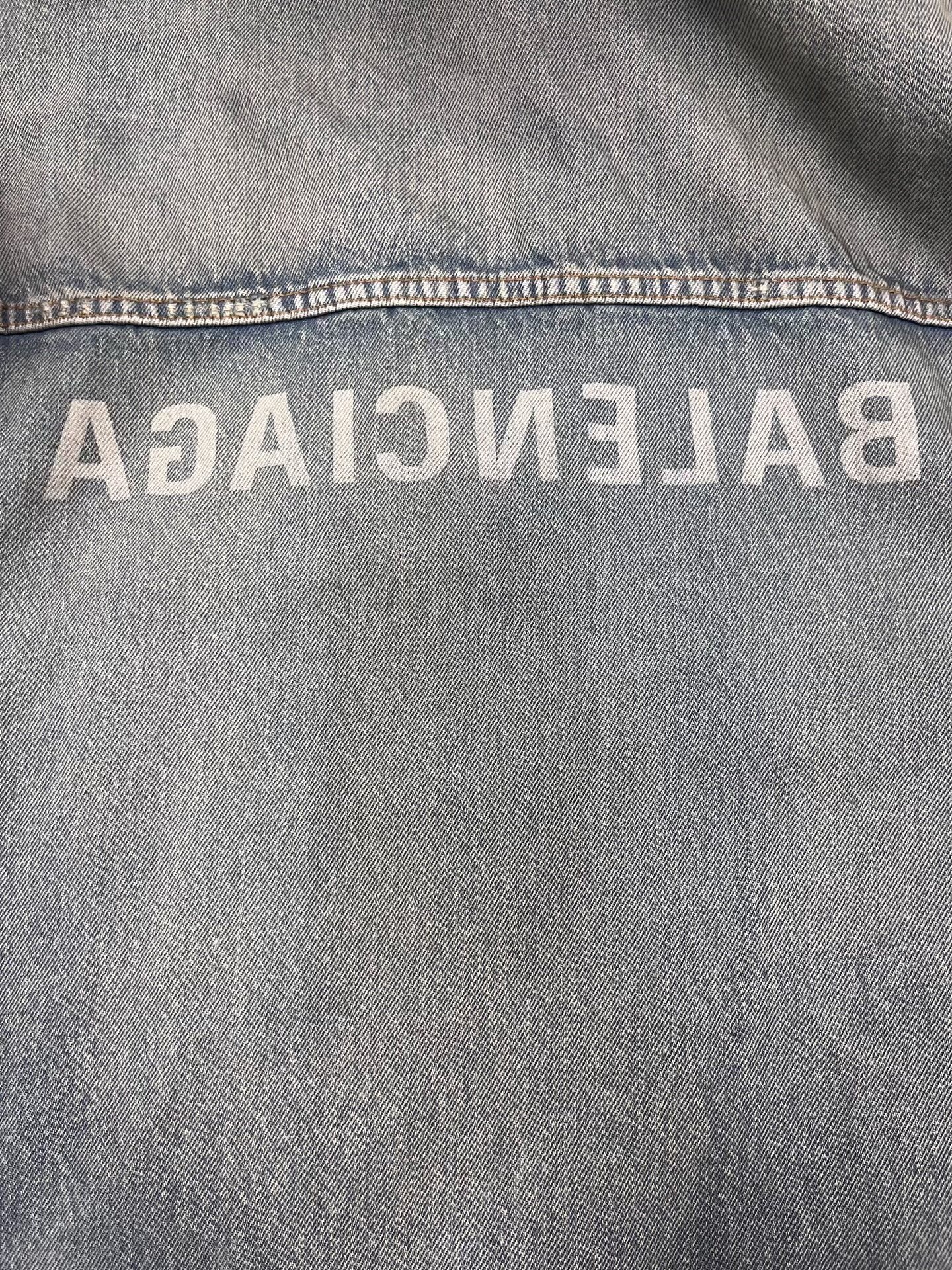 Balenciaga SS22 Back Logo Denim Jacket — detail