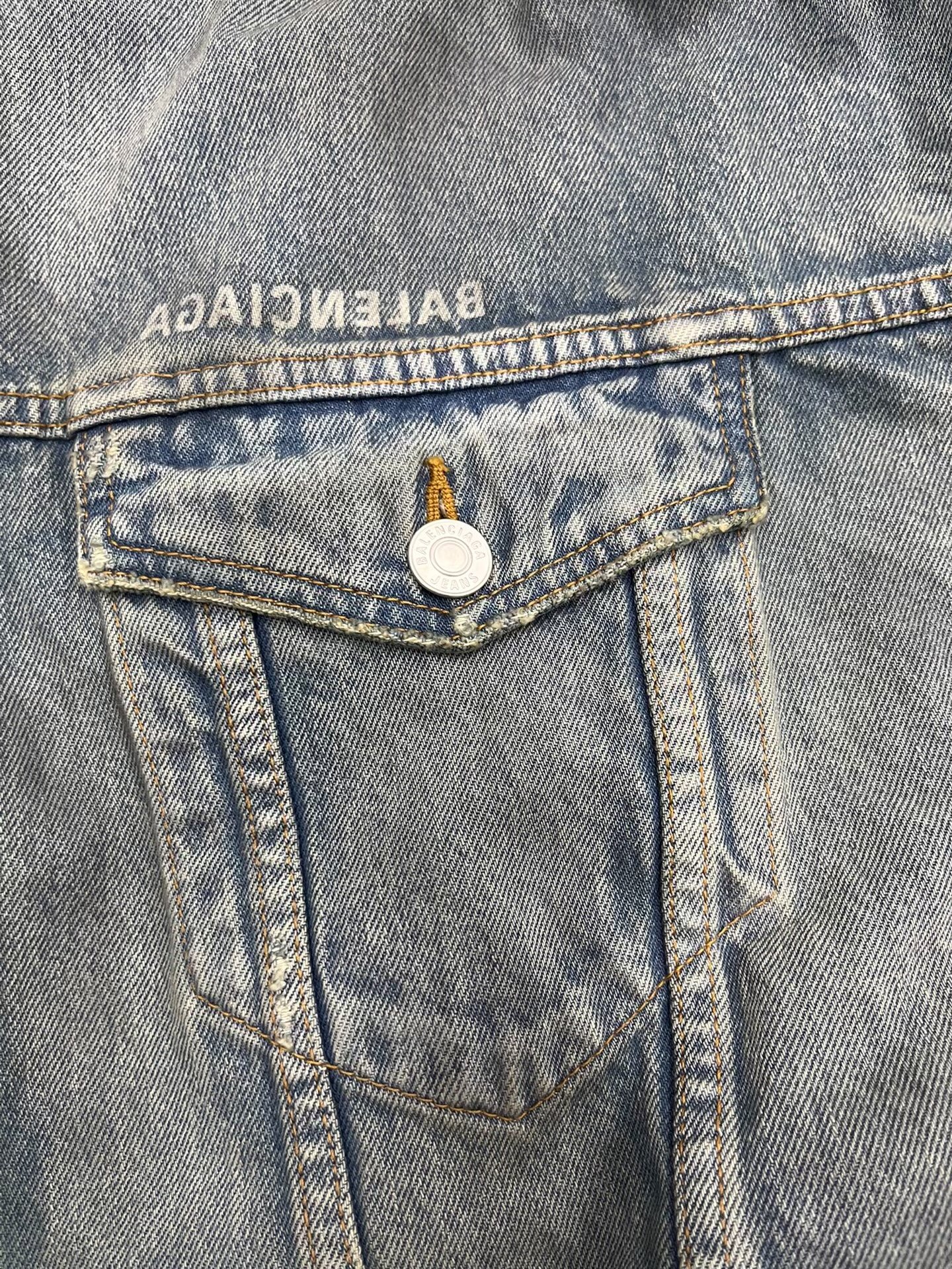 Balenciaga SS22 Back Logo Denim Jacket — back