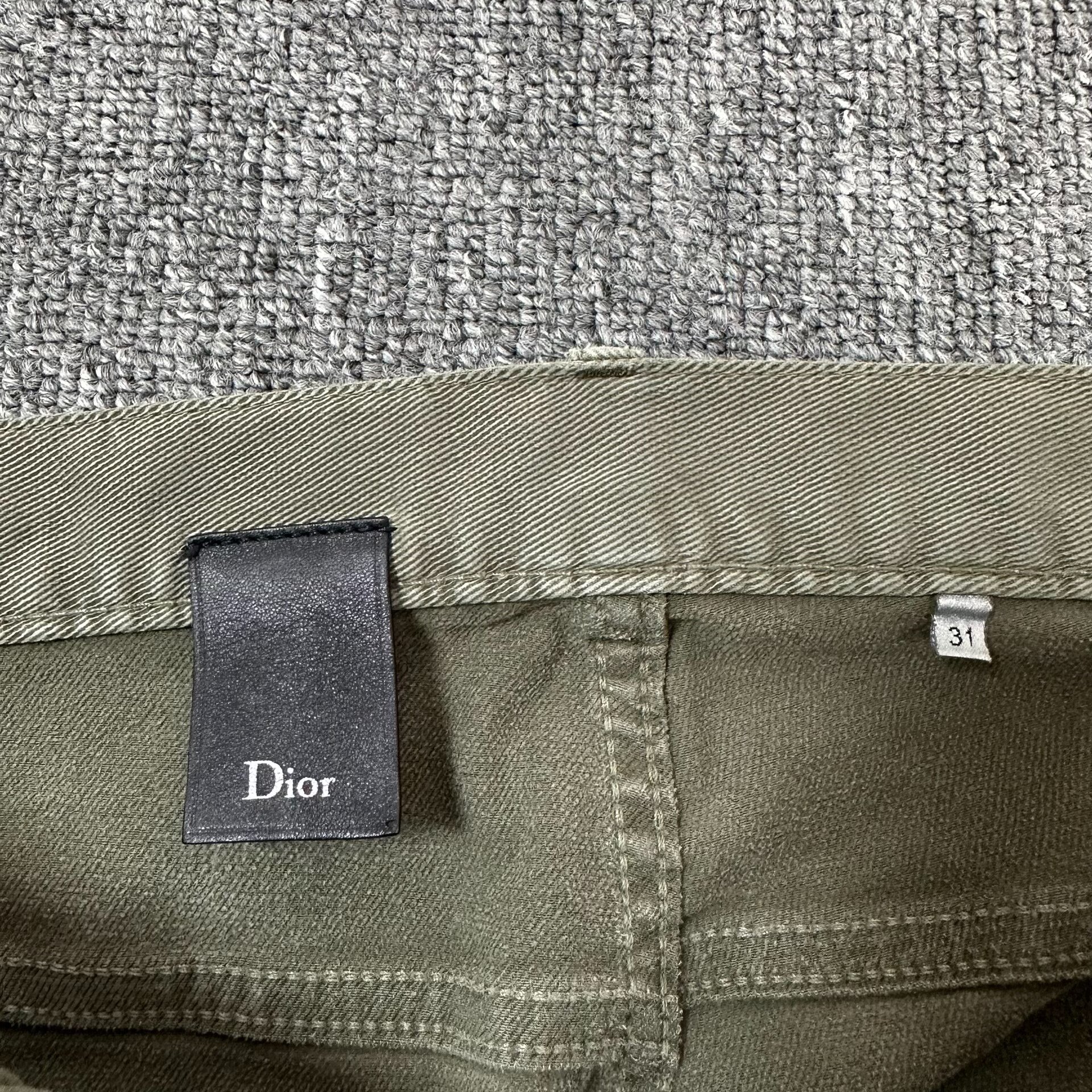 Dior Army Green Multi-Zip Cargo Pants — front
