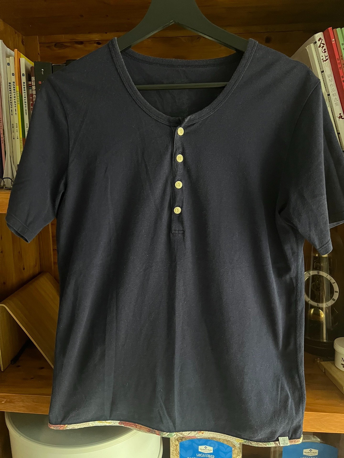 visvim 2014 Indigo Henley Short Sleeve Tee
