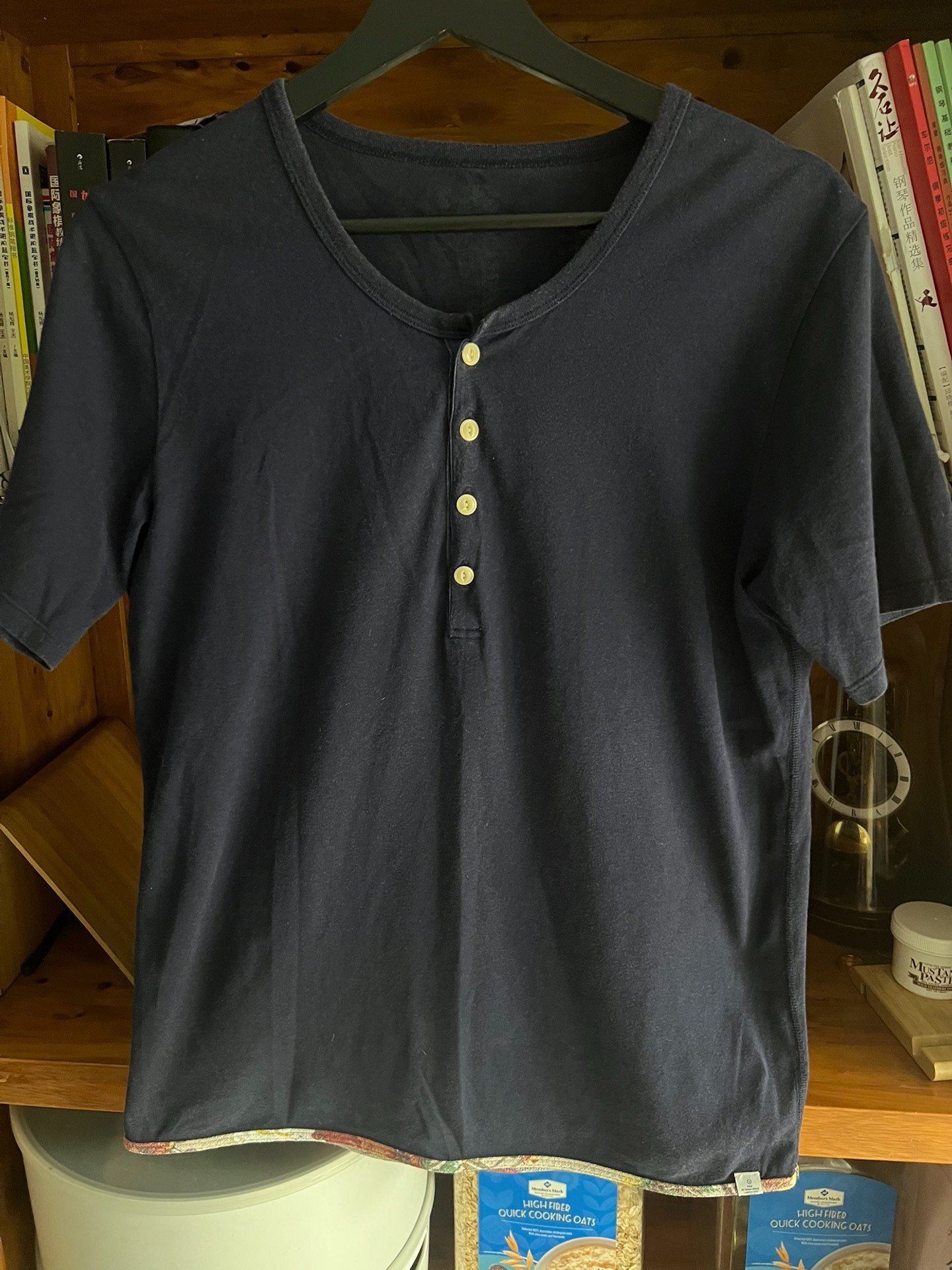 visvim 2014 Indigo Henley Short Sleeve Tee — back