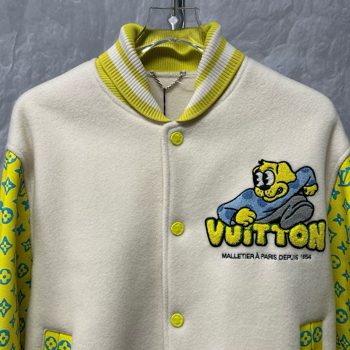 Louis Vuitton Embroidered Puppy Baseball Jacket — front
