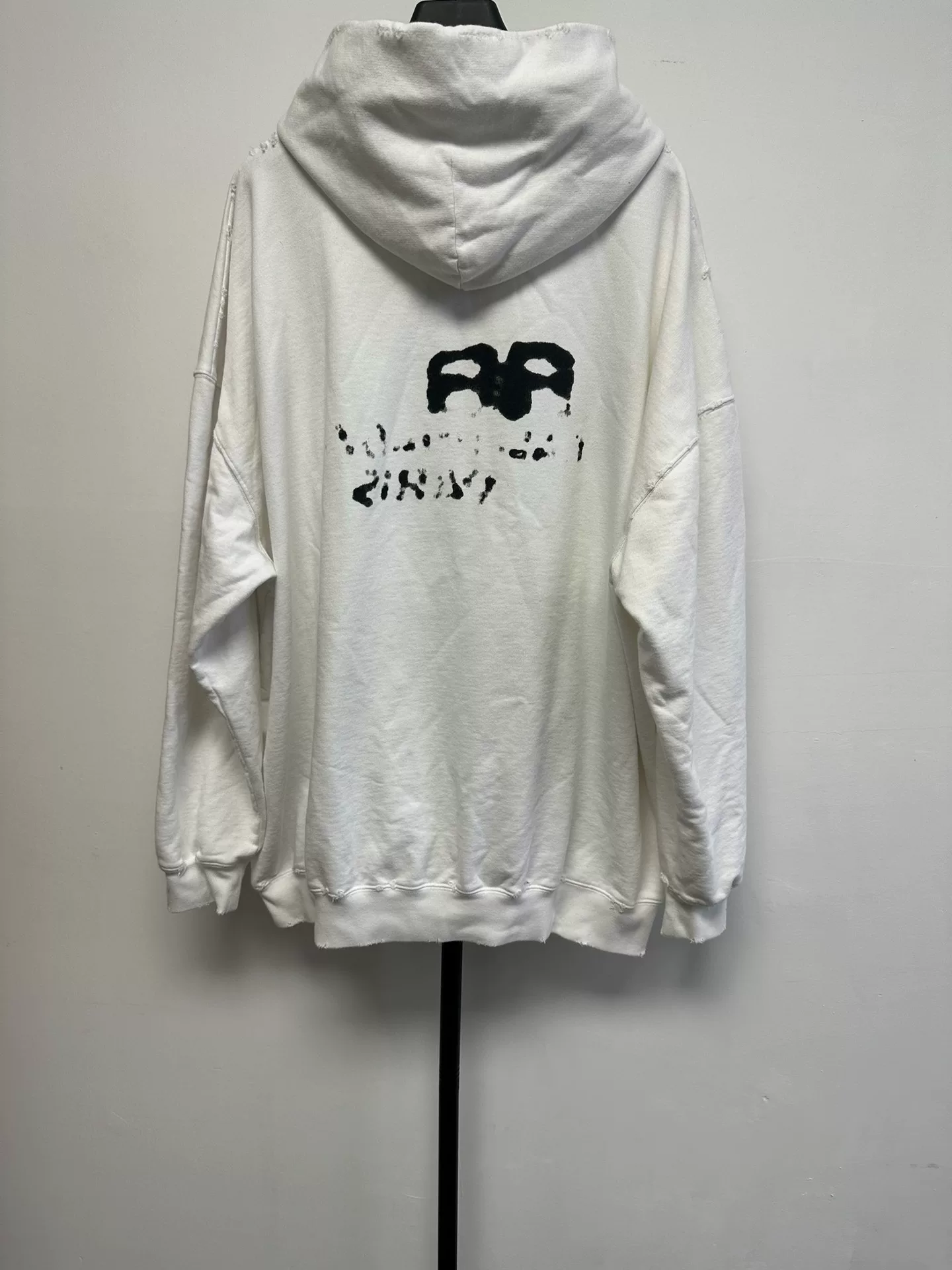 Balenciaga Paris Print Pullover Hoodie — front