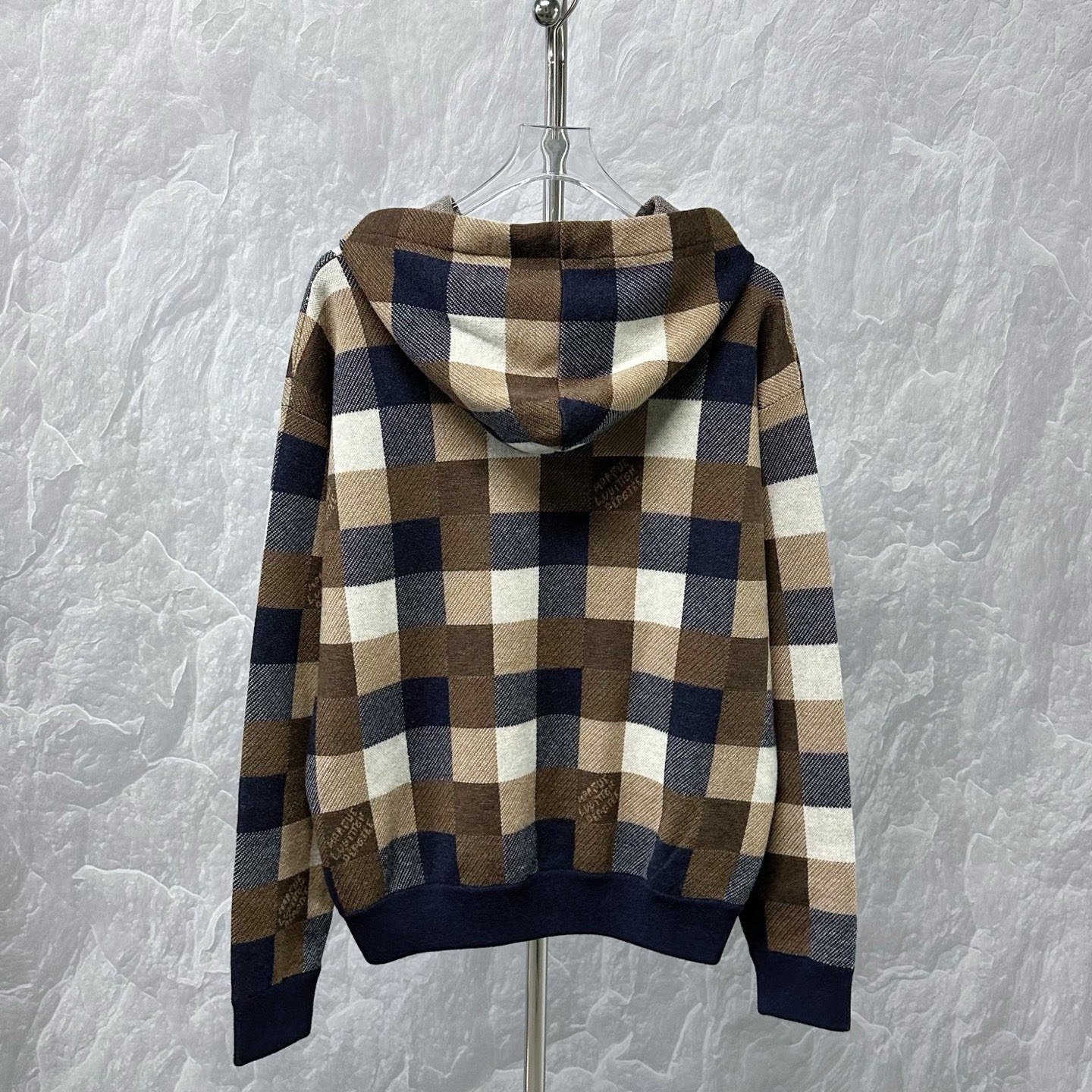 Louis Vuitton FW24 Checkered Wool Hoodie — back
