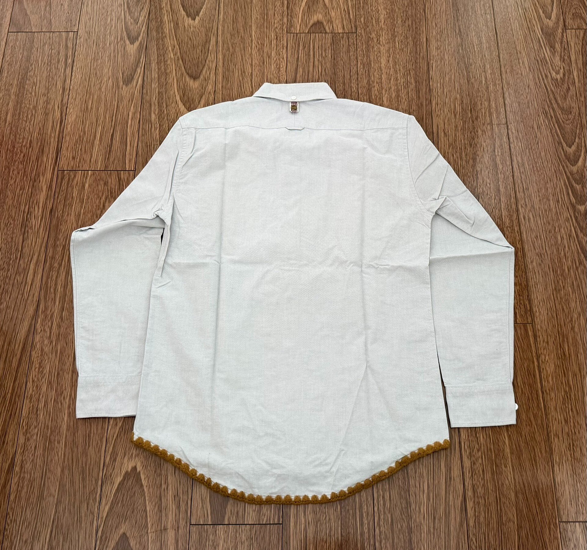 Visvim Long-Sleeve Ethnic Trim Wool Shirt — front