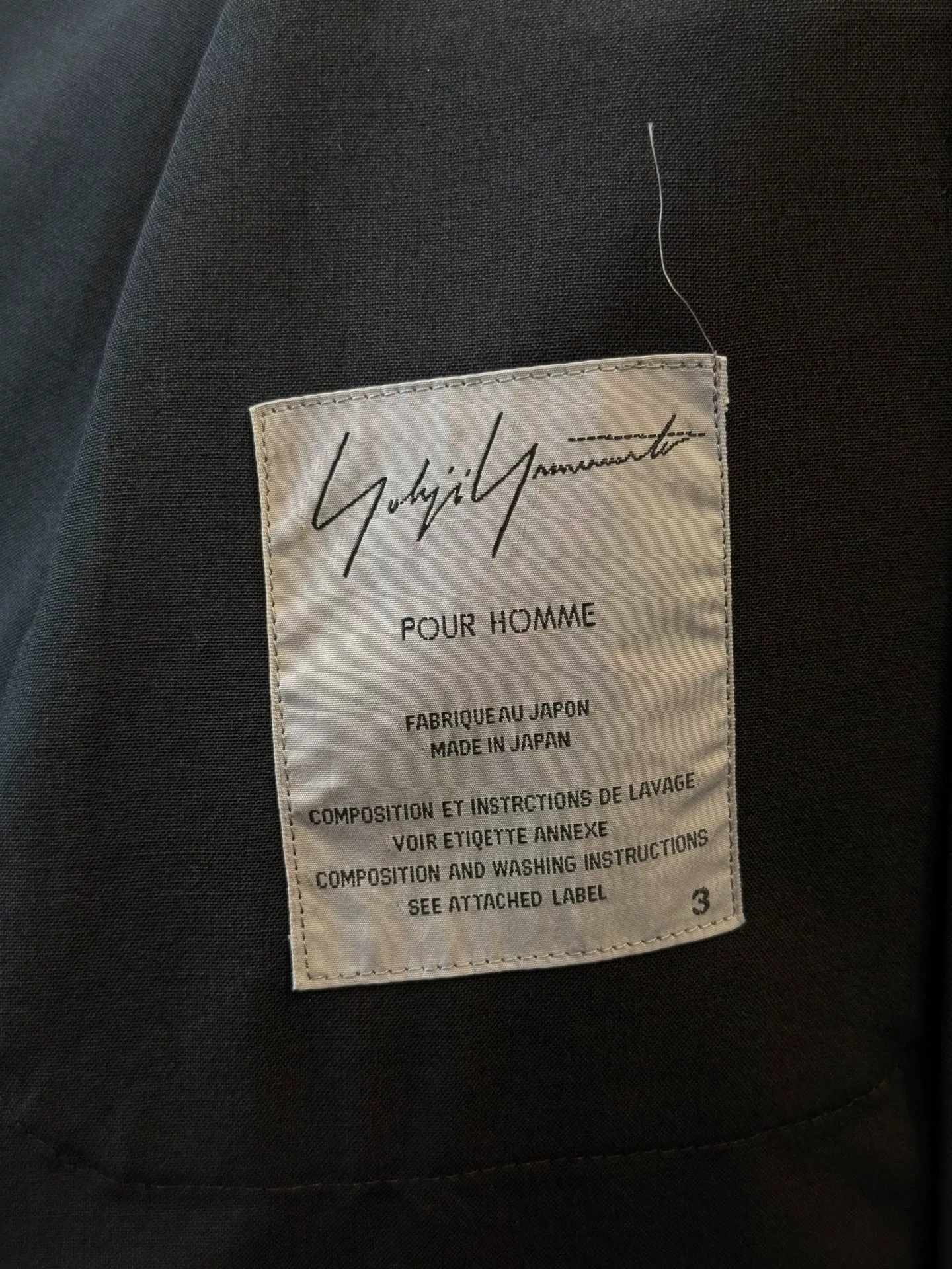 Yohji Yamamoto 00ss Black Safety Belt Jacket — back