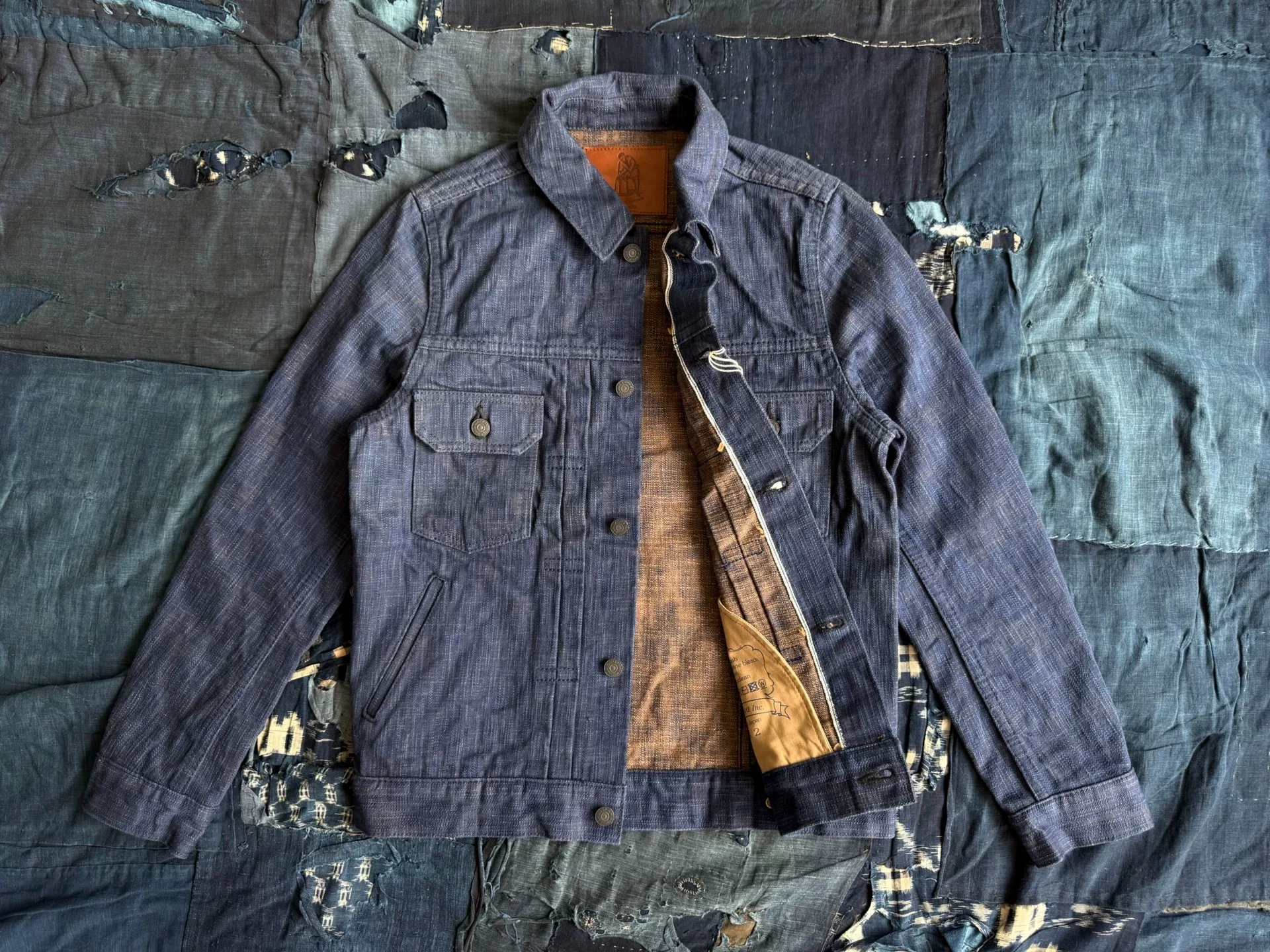 Pure Blue Japan Indigo Persimmon Dyed Denim Jacket — front