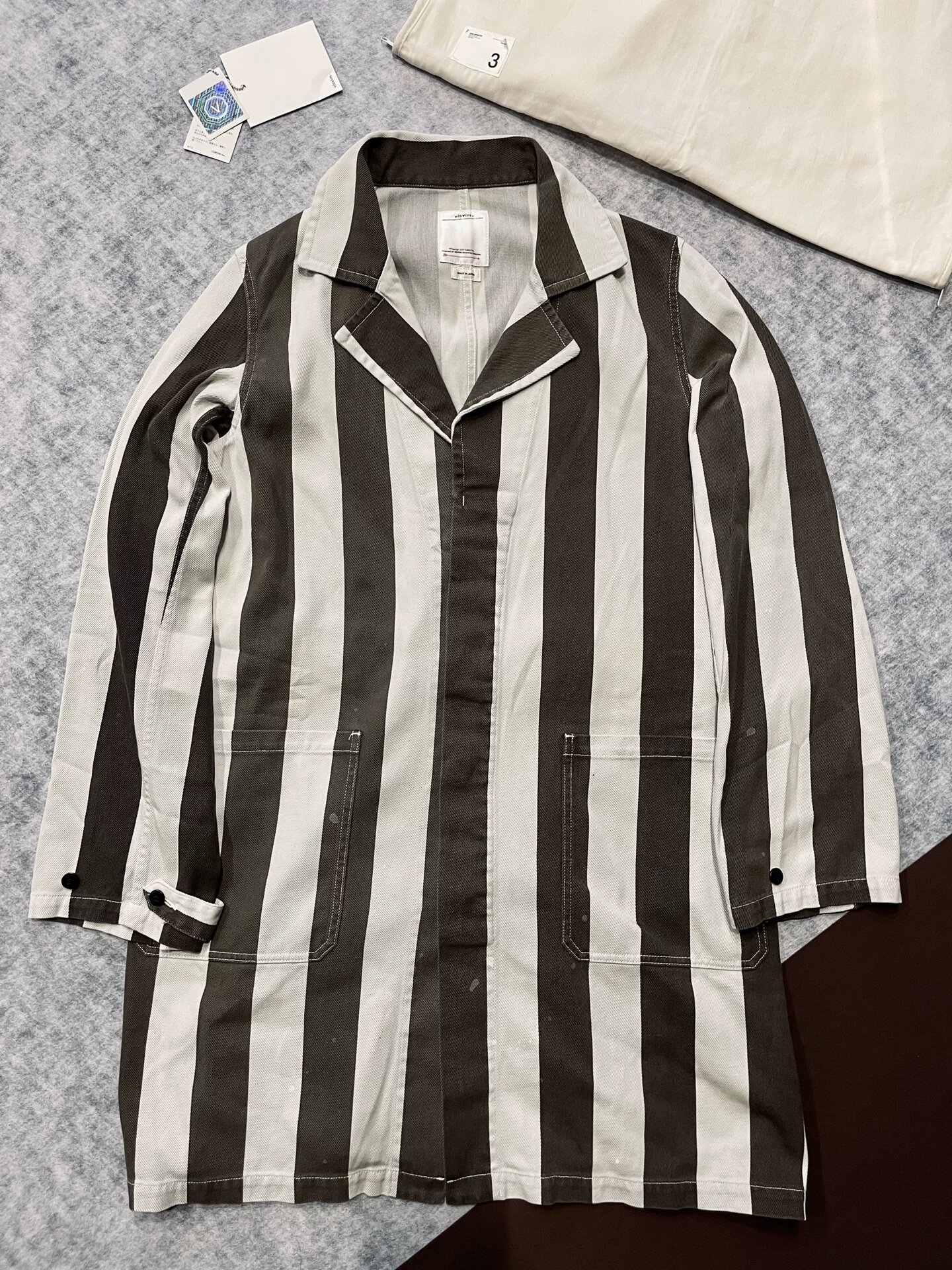 visvim cecile service stripe coat 19ss
